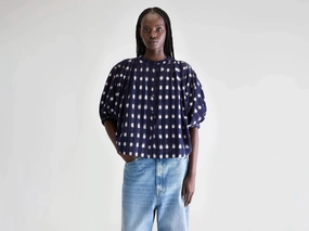 Ink cropped blouse (252 / W / COMBO A) All-Ages Fit Non Chafe Seams