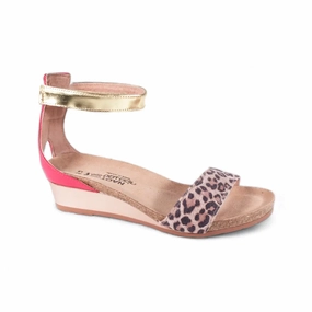 Seamless Edge Finish Customizable Pixie Sandal (5016) -  Cheetah / Red / Gold
