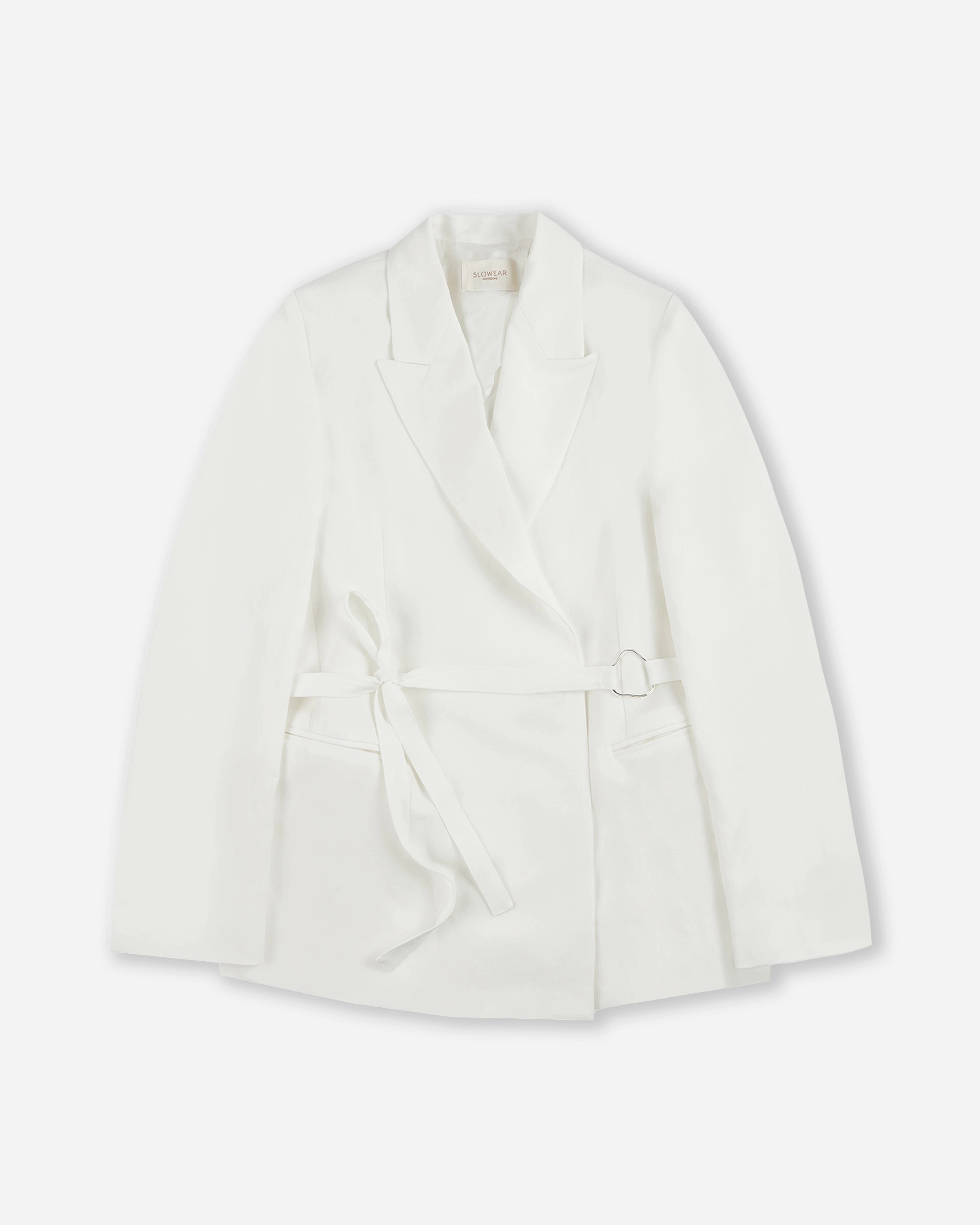 Jacket in lyocell and linen twill Houndstooth Print Flat Lock Stitching
