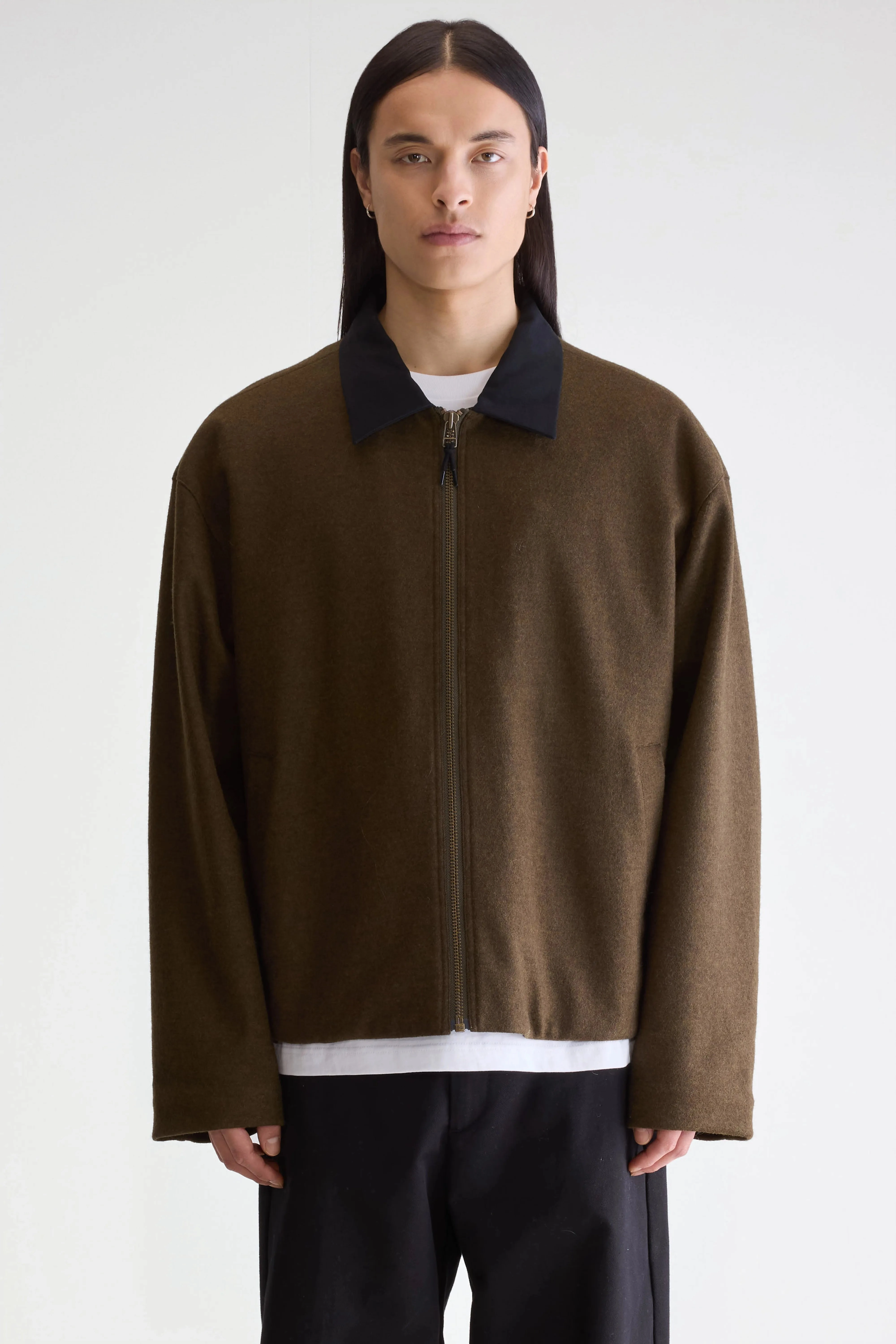 Jambo zipped jacket (252 / M / DARK OLIVE) Go Anywhere Wear