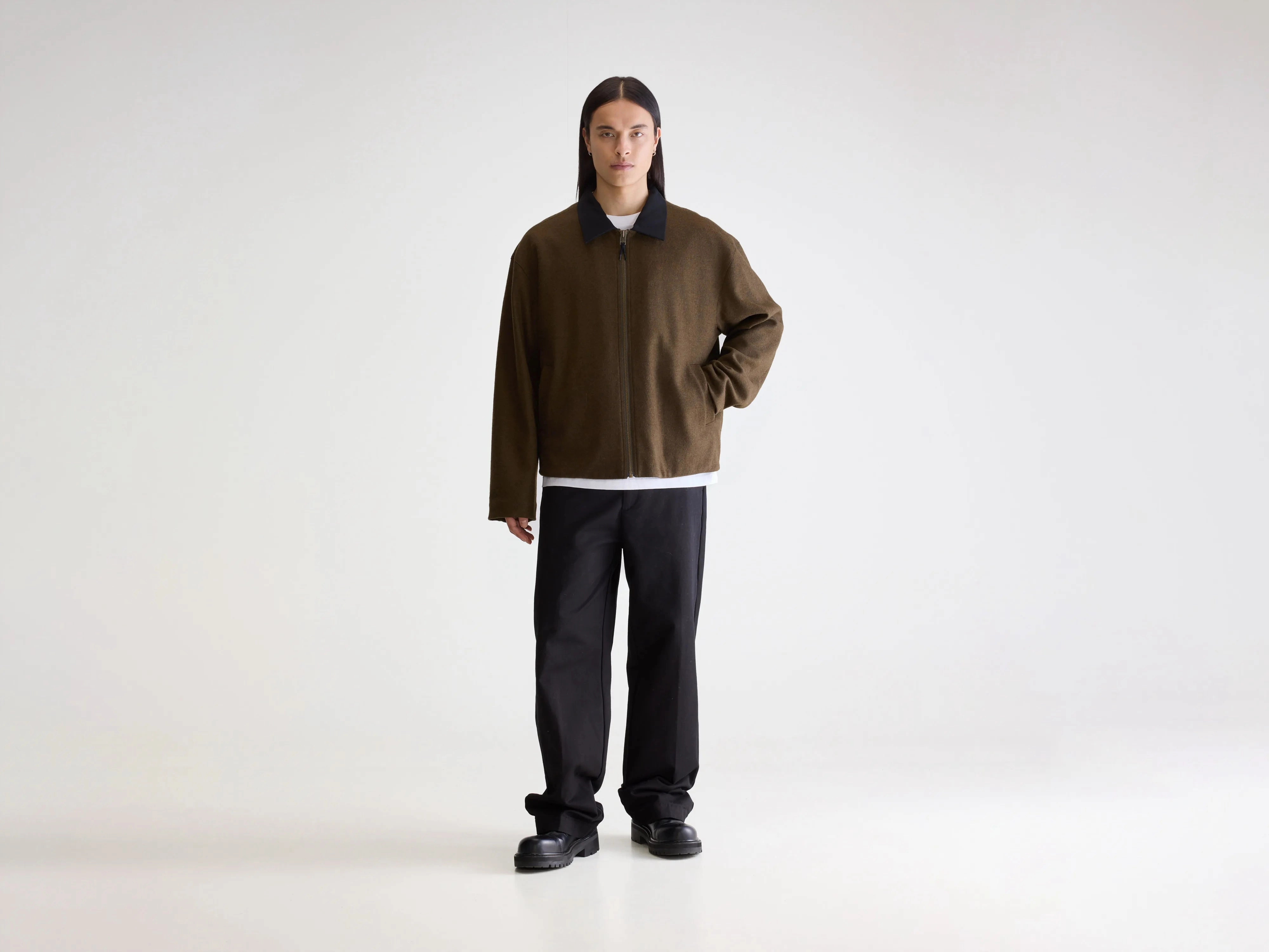 Army Style Breezy Layer Option Jambo zipped jacket (252 / M / DARK OLIVE)
