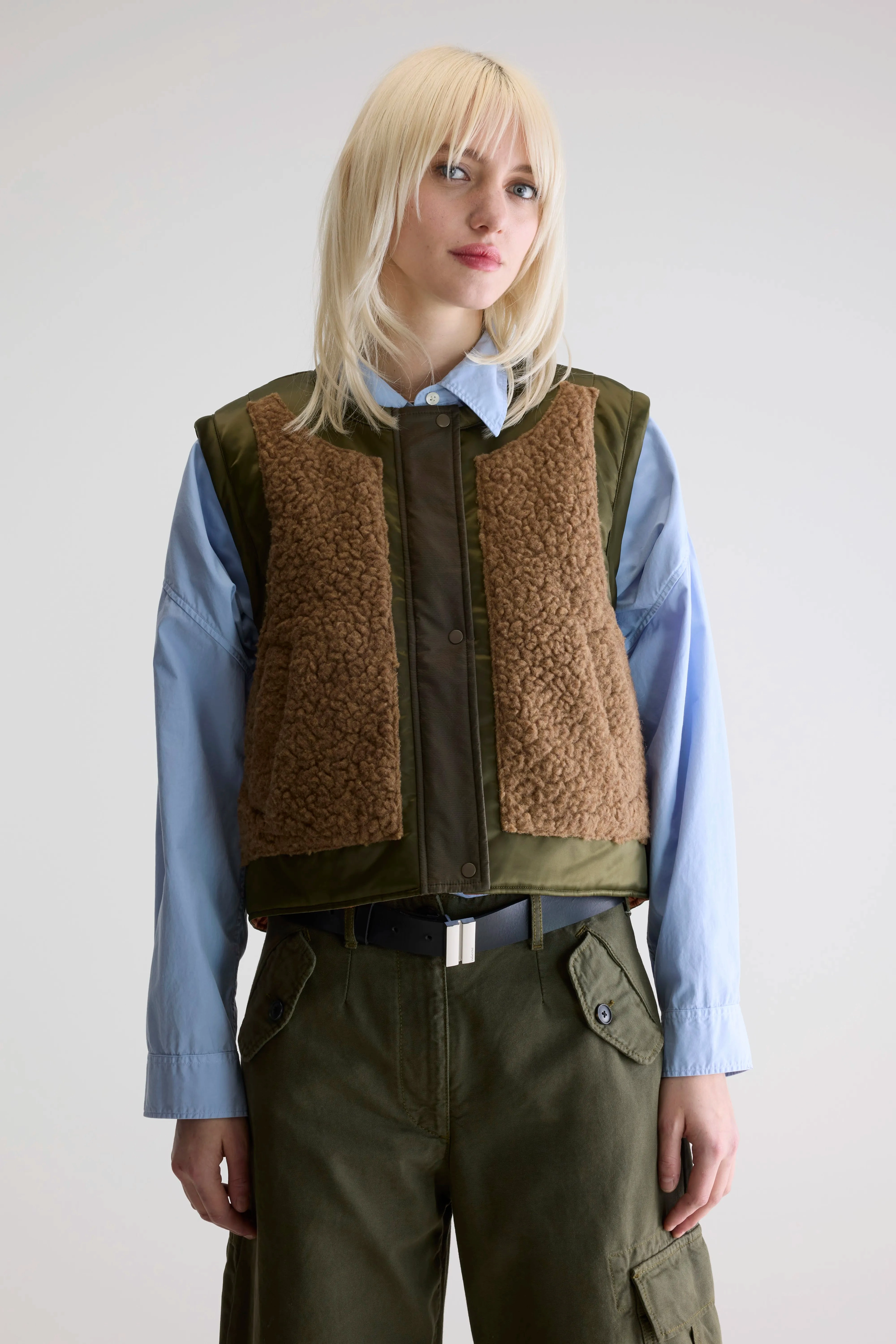 TearResistantOuter Glove Compatible Cuffs Jensa sleeveless jacket (252 / W / COMBO A)