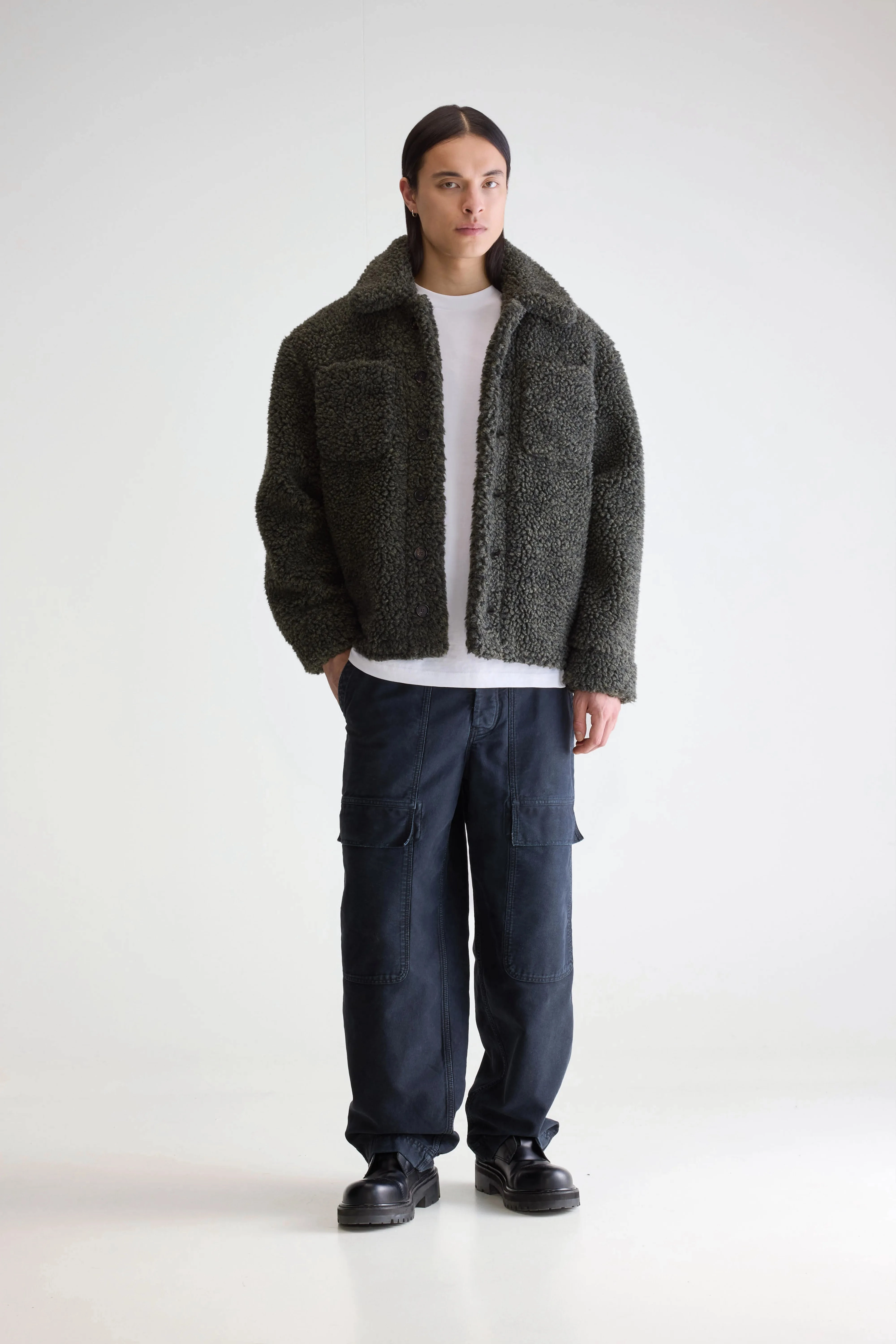 Jezzo teddy jacket (252 / M / DARK OLIVE) Airflow Ventilation System