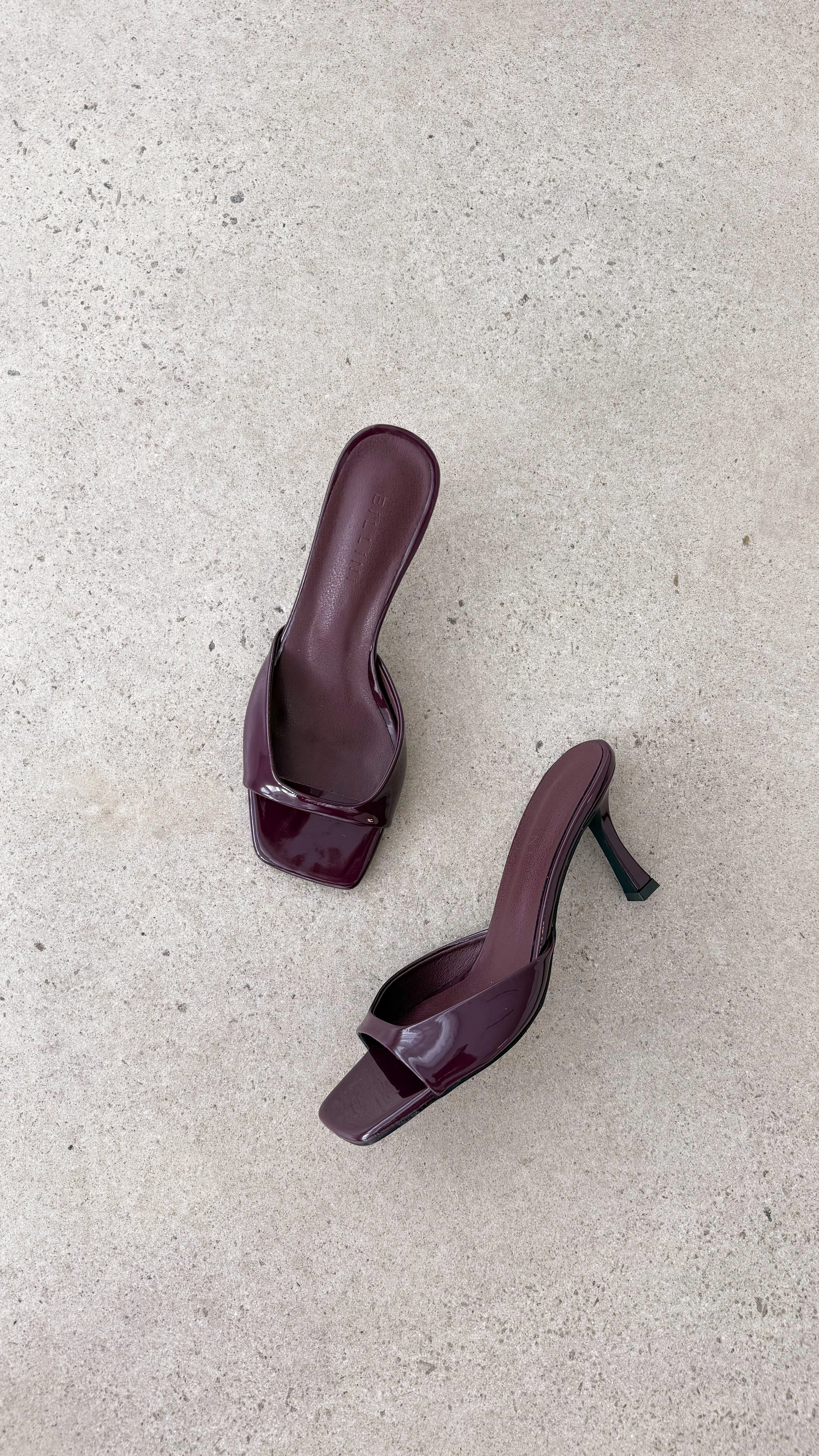 Luxury Booties Joey Heel - Mulberry Patent