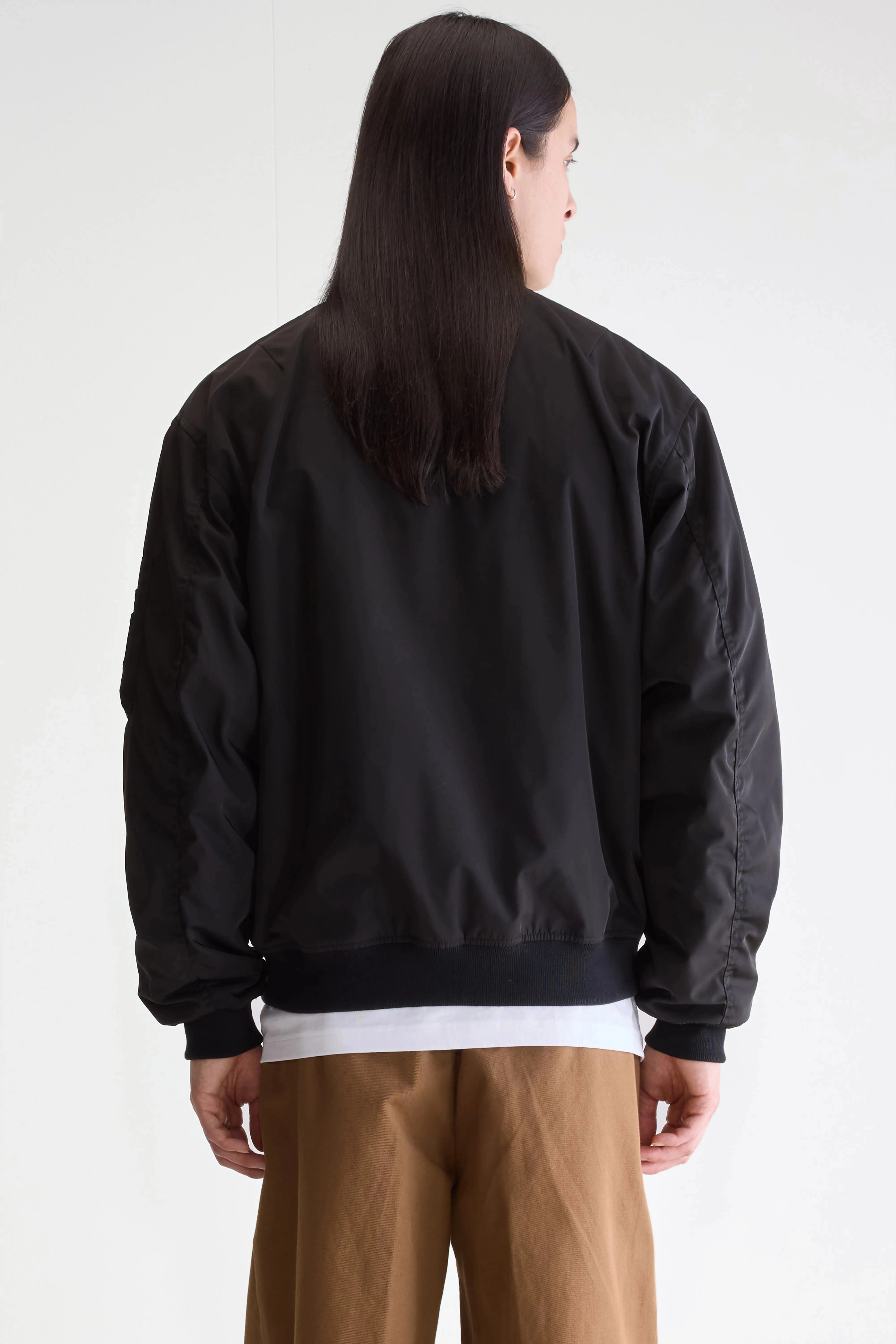 Jumper bomber jacket (252 / M / BLACK) Hidden Zipper Convertible Silhouette