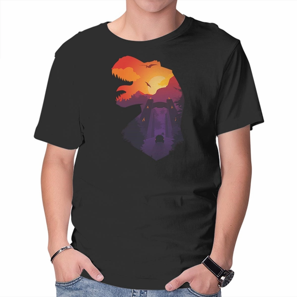 Simple Layer Tagless Neckline Jurassic Dawn
