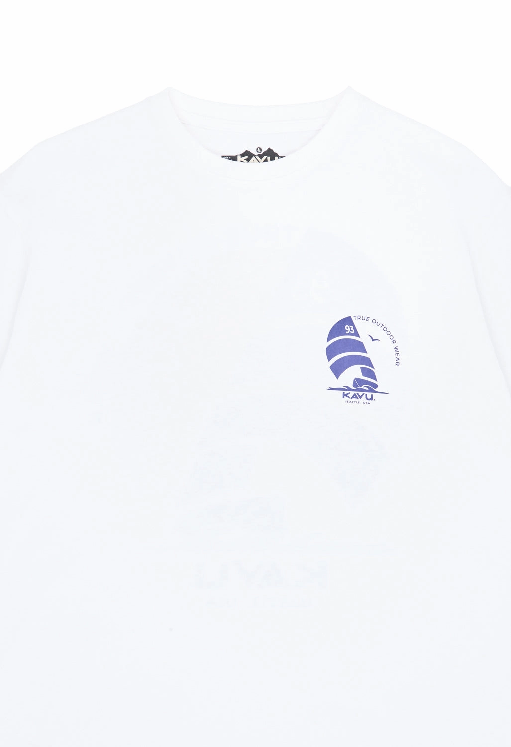 KAVU Men's Rudder Tee - White Abstract print Chill Design