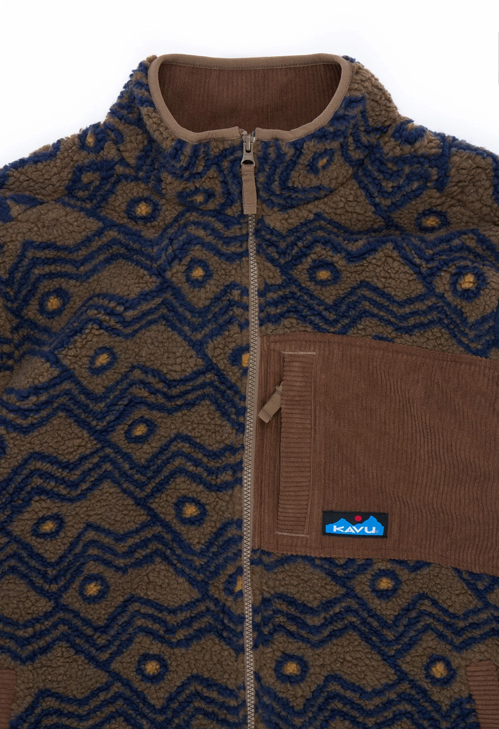 KAVU Men's Wayside Fleece Jacket - Walnut Mountain Sporty Touch