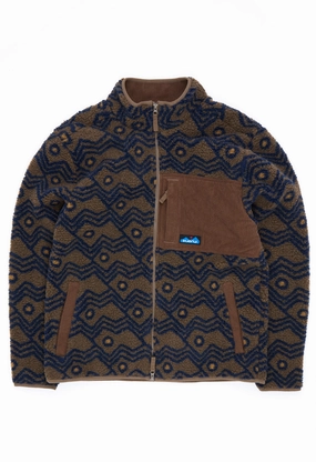 Multi Pocket Layout KAVU Men's Wayside Fleece Jacket - Walnut Mountain