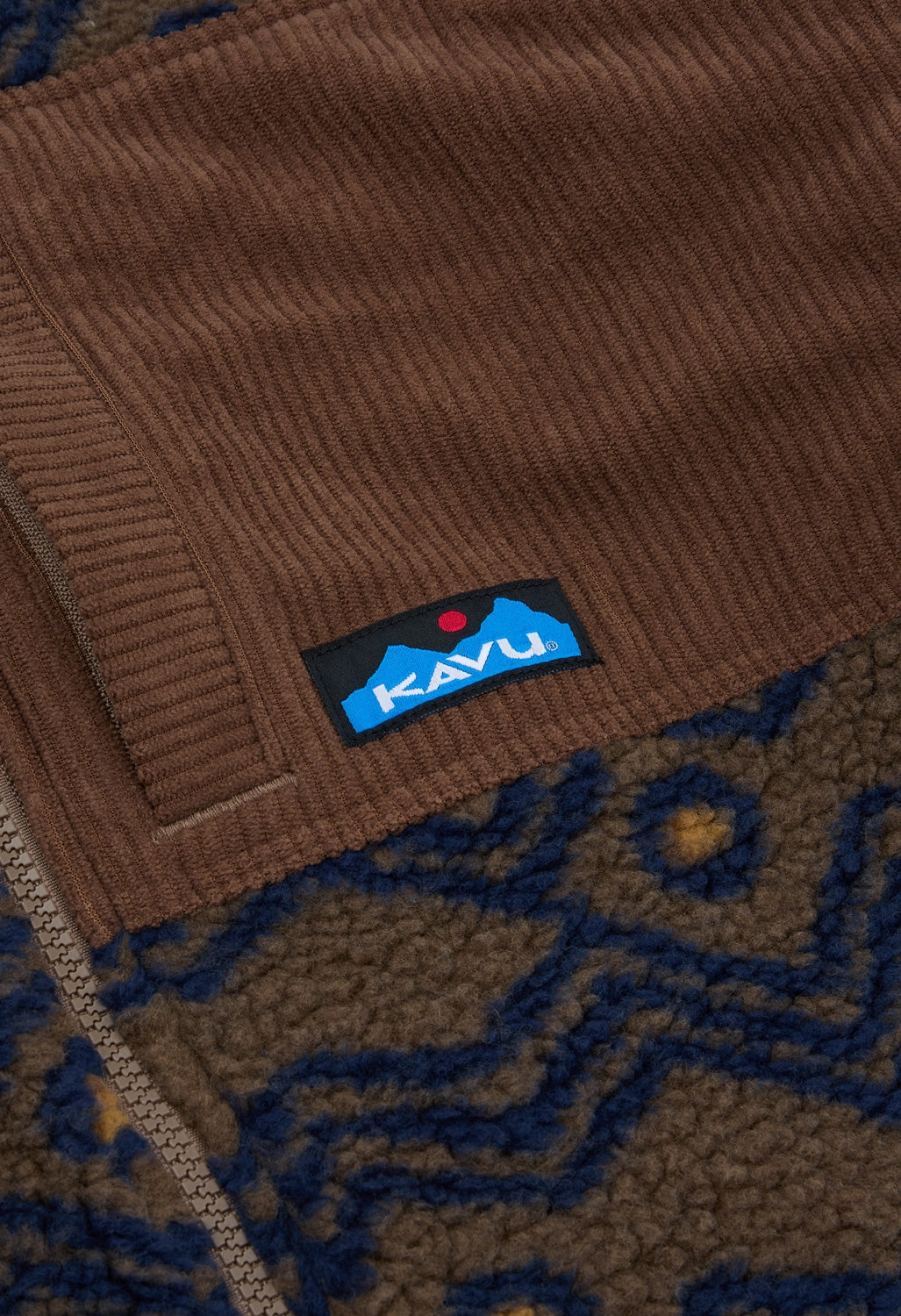 Durable Outer Layer KAVU Men's Wayside Fleece Jacket - Walnut Mountain