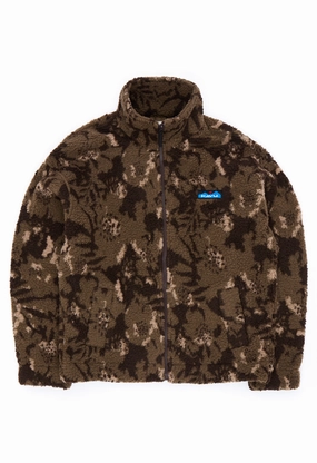KAVU Women's Loven Fleece Jacket - Earth Bloom Vegan Fabric Flexible Elbow Patches