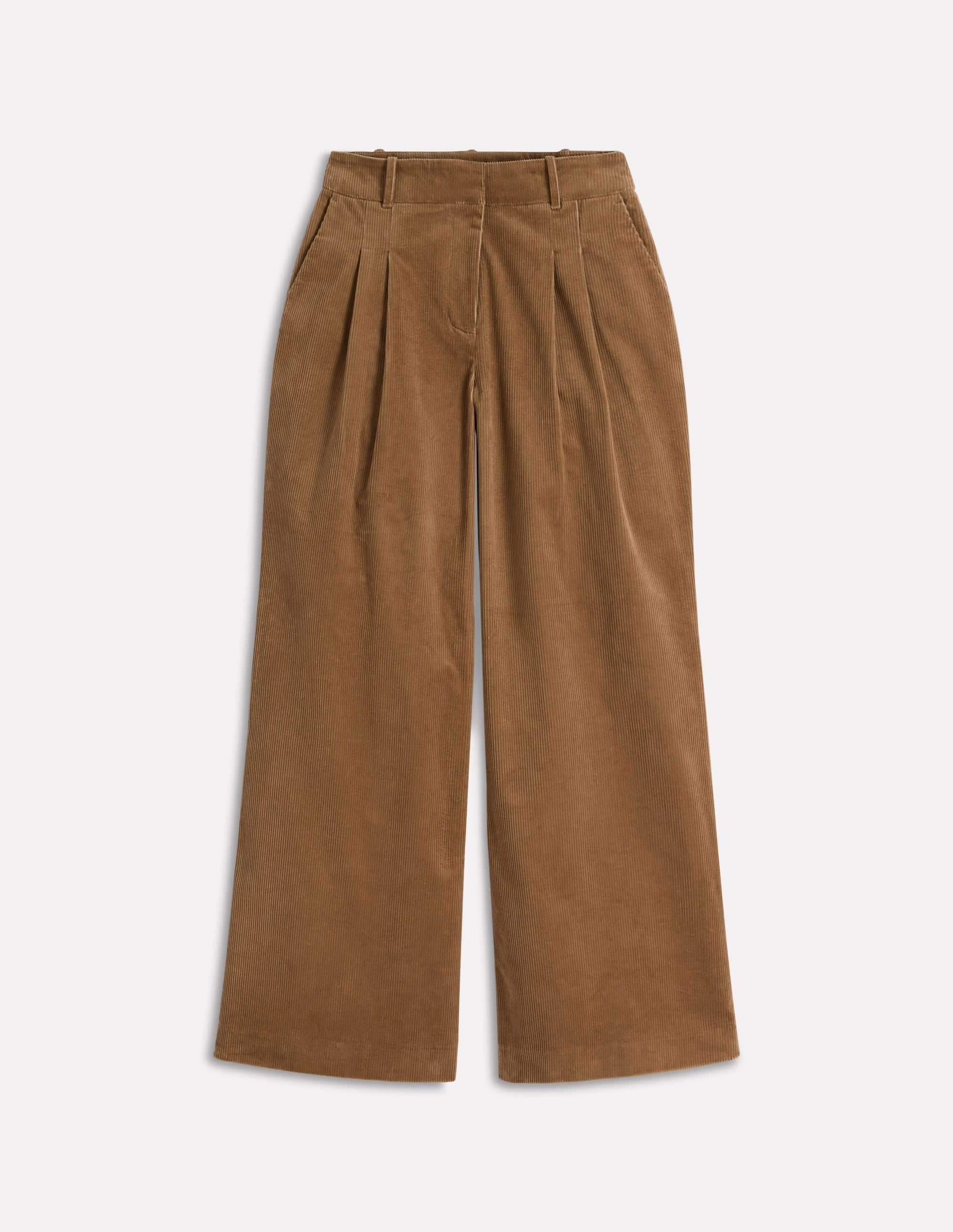Kensington Cord Trousers-Latte Breath Flex Double Needle Stitching