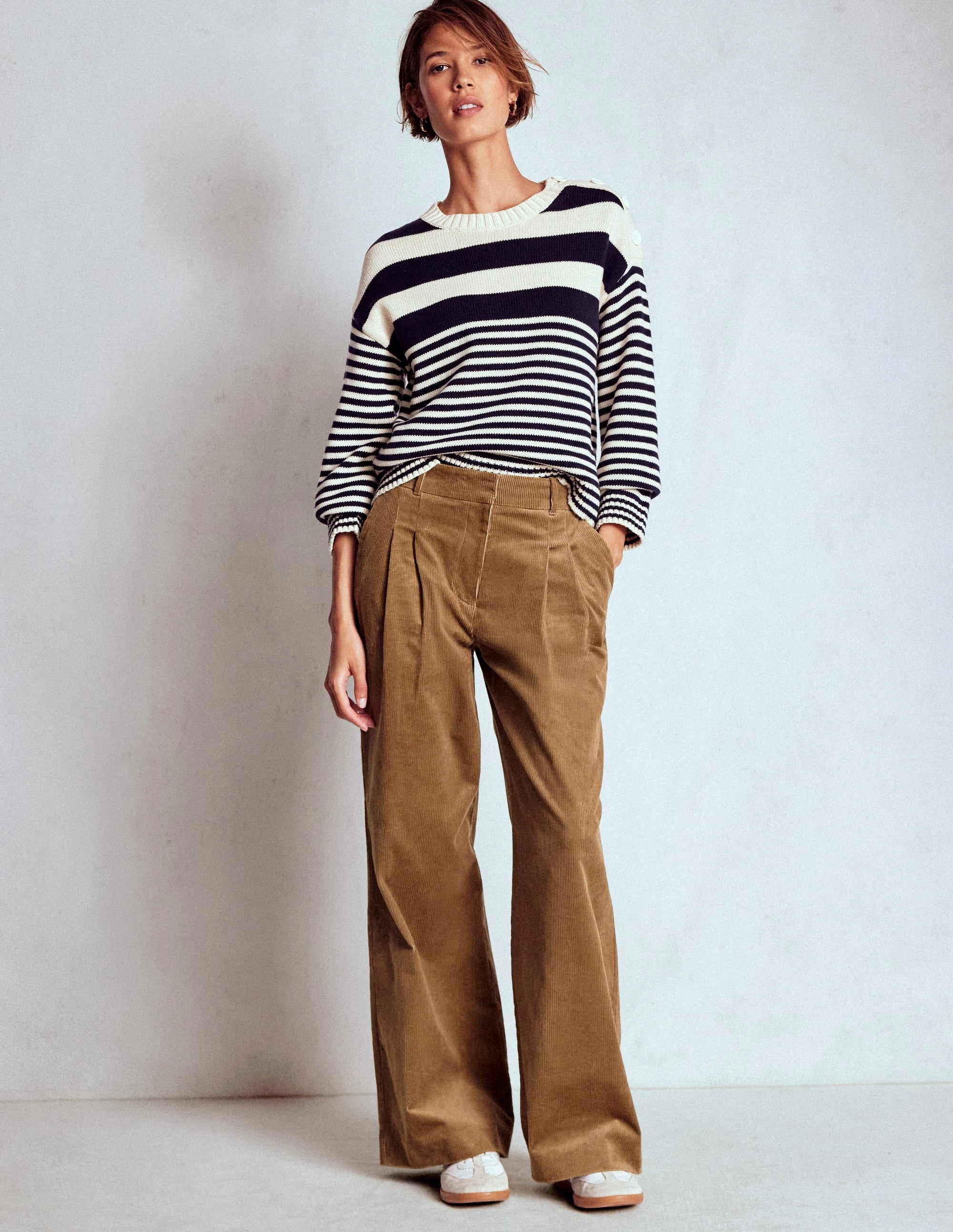 LowProfileWaistband Kensington Cord Trousers-Latte