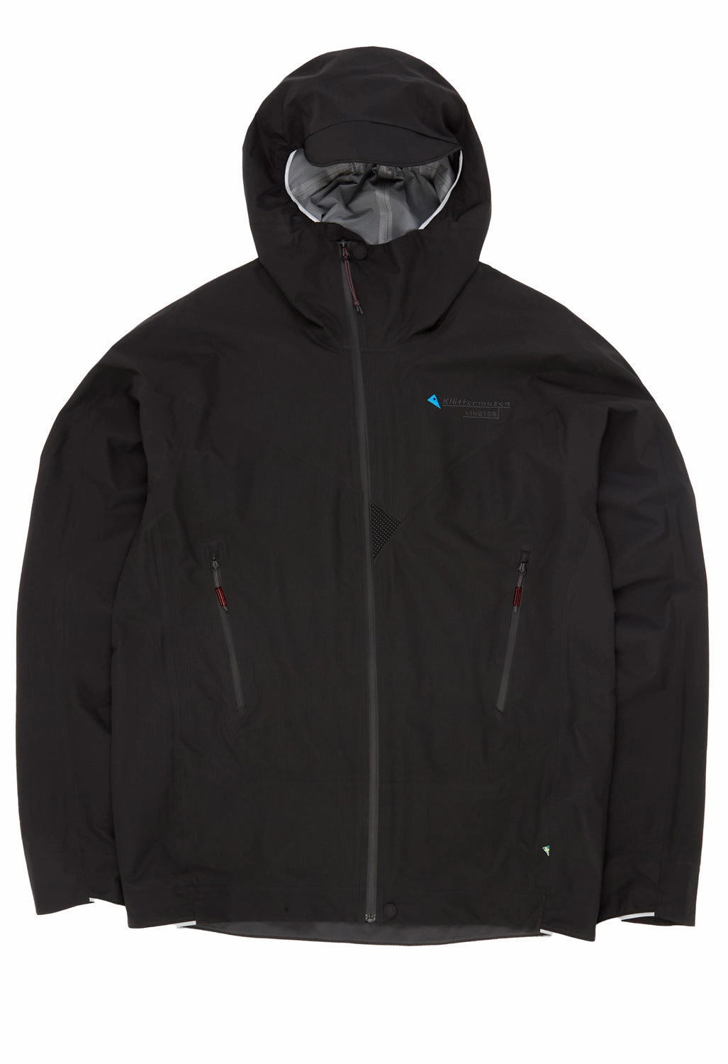 DoubleStitchSeams NonRestrictive Movement Design Klattermusen Men's Vingtor Hood Jacket - Black