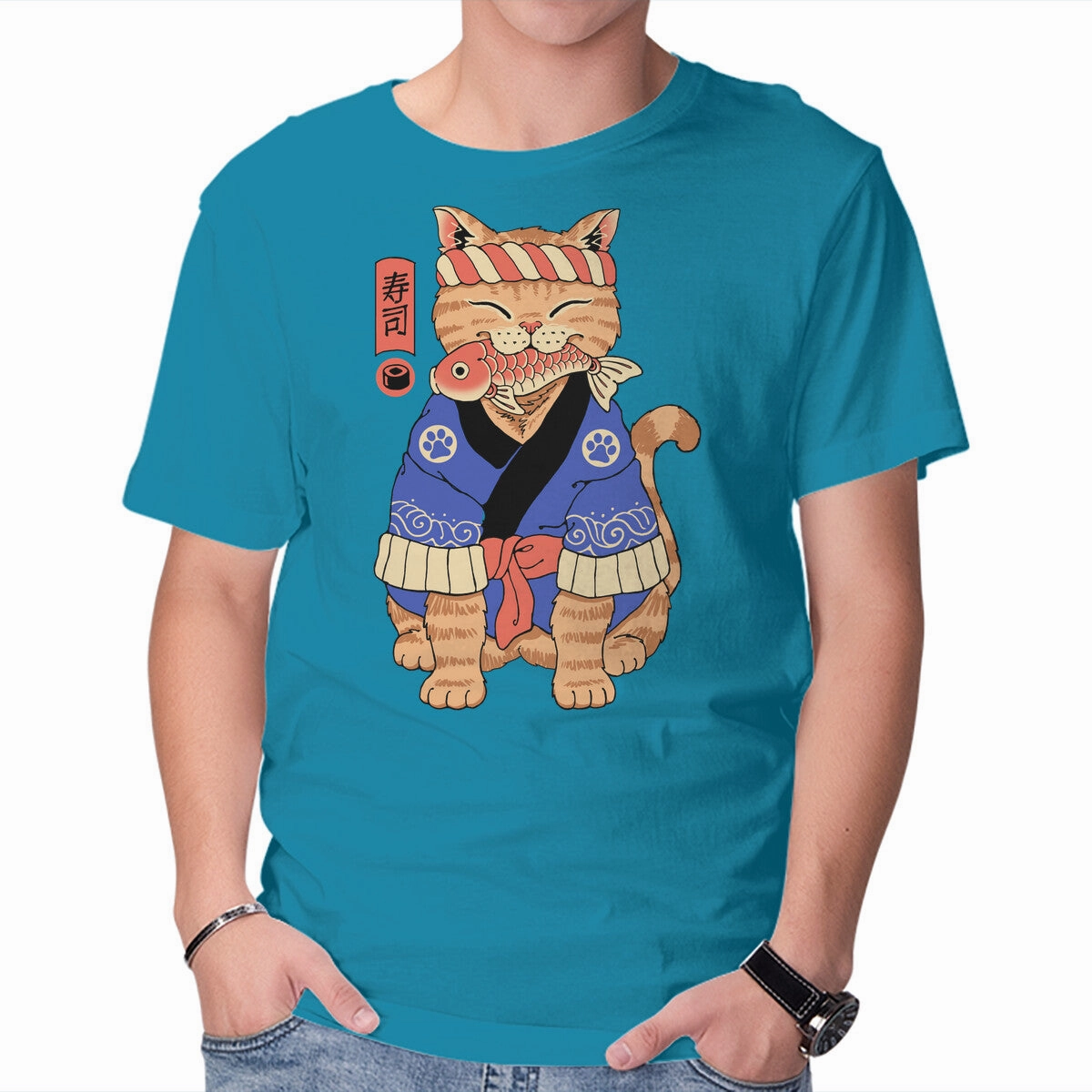 Sushi Meowster! Breathable fabric perfect for all-day wear
