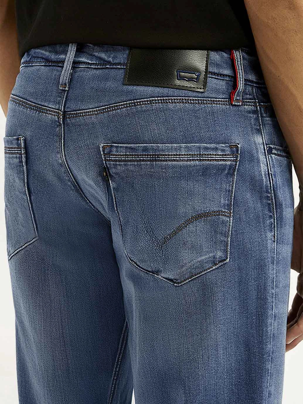 Men's Redloop 511 Blue Slim Fit Mid Rise Jeans Low Impact Processing Simple Aesthetic
