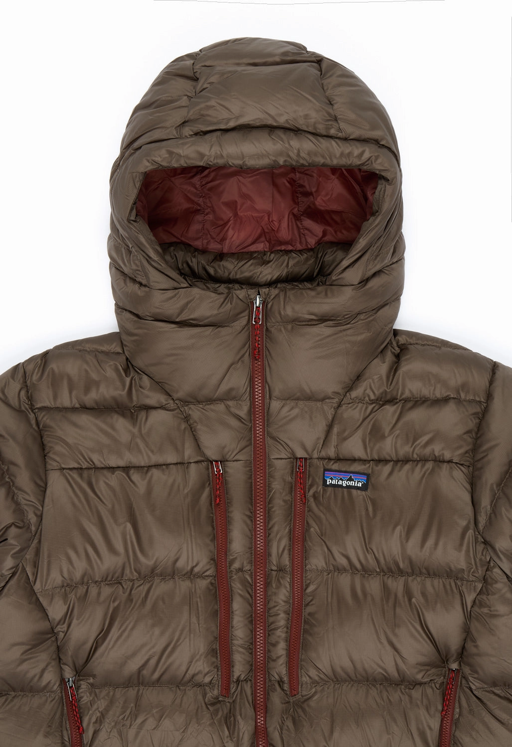 Water Repellent Finish Patagonia Men's Fitz Roy Down Hoody - Marlow Brown