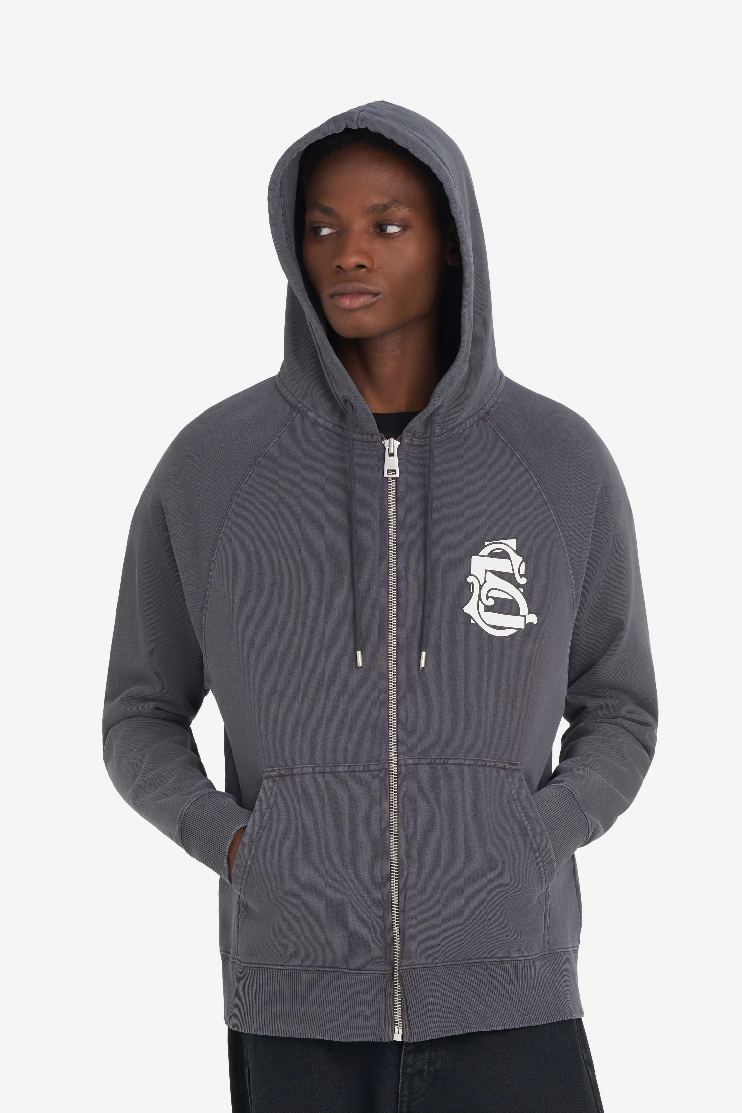 LOOSE ZIP HOODIE EMBLEM Casual Basics