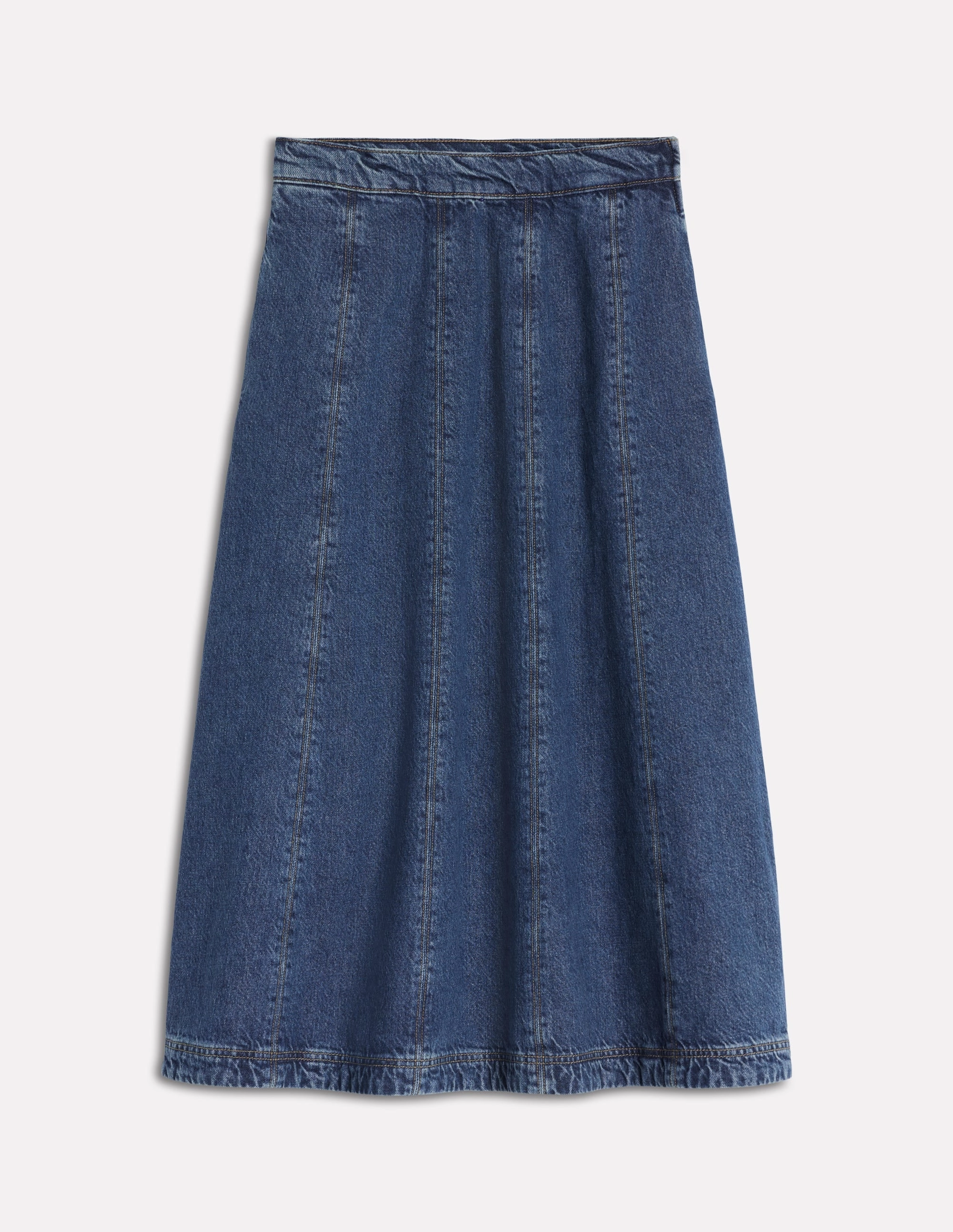 Fashion Tones Joy Panelled Denim Skirt-Mid Wash