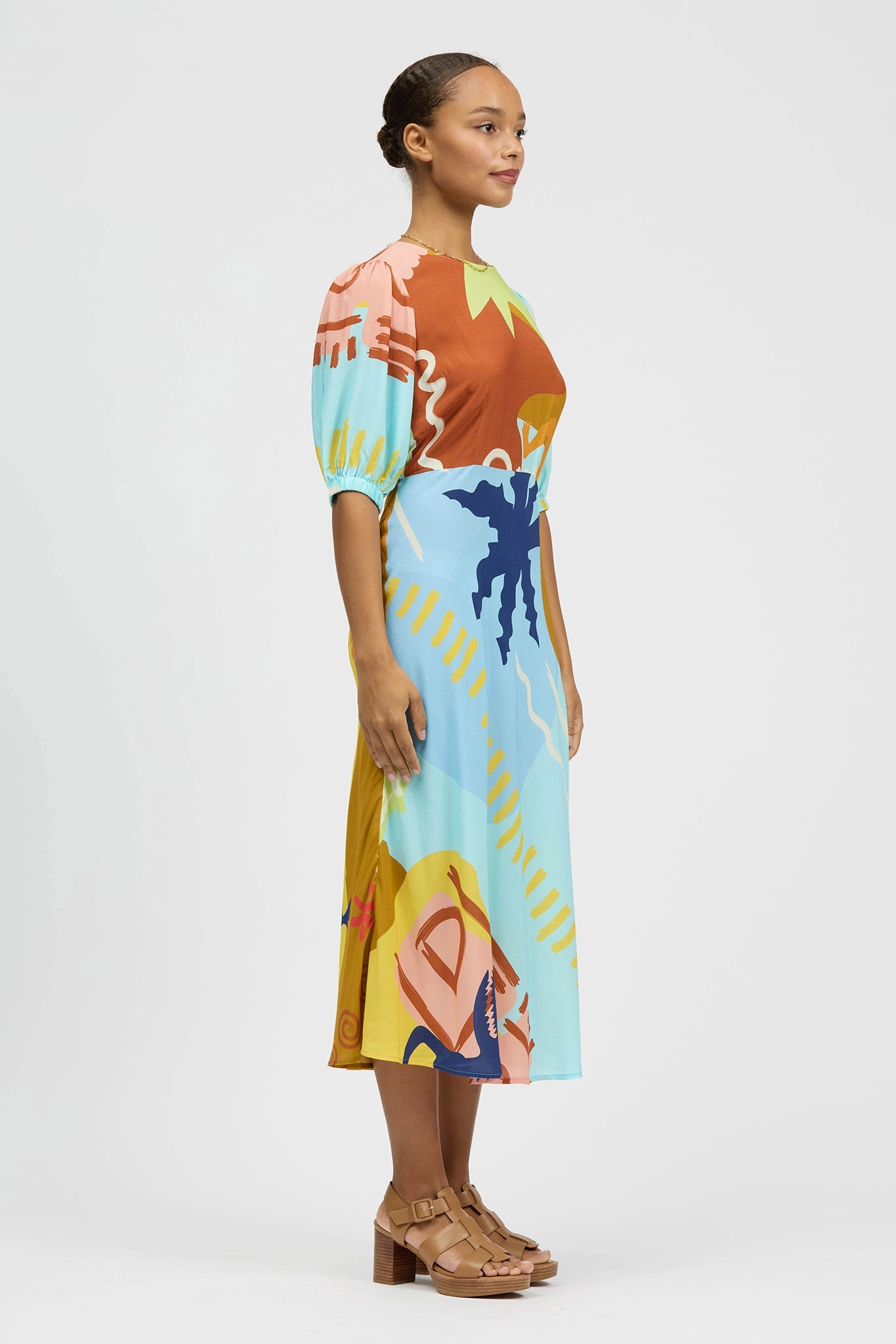 City Layer Leo Midi Dress Caiman Croc Print