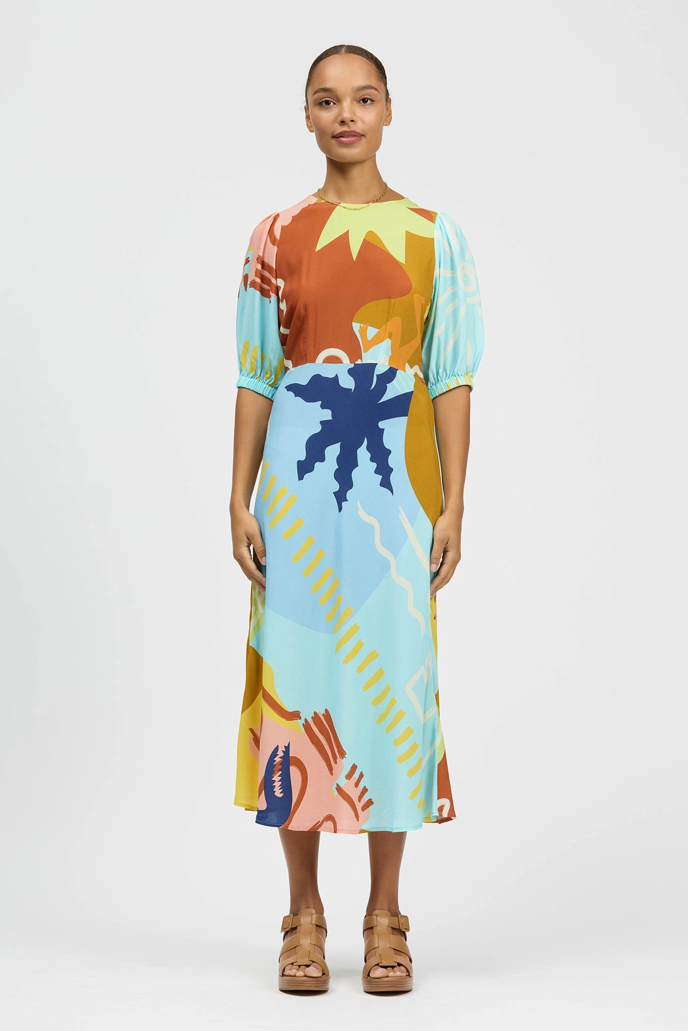Leo Midi Dress Caiman Croc Print Travel-Style Spring Style