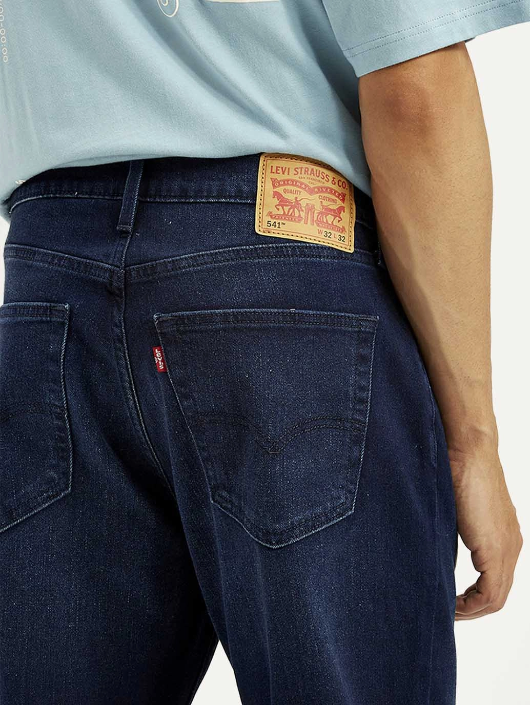 Minimal Aesthetic Men's 541 Dark Blue Athletic Tapered Fit Mid Rise Jeans