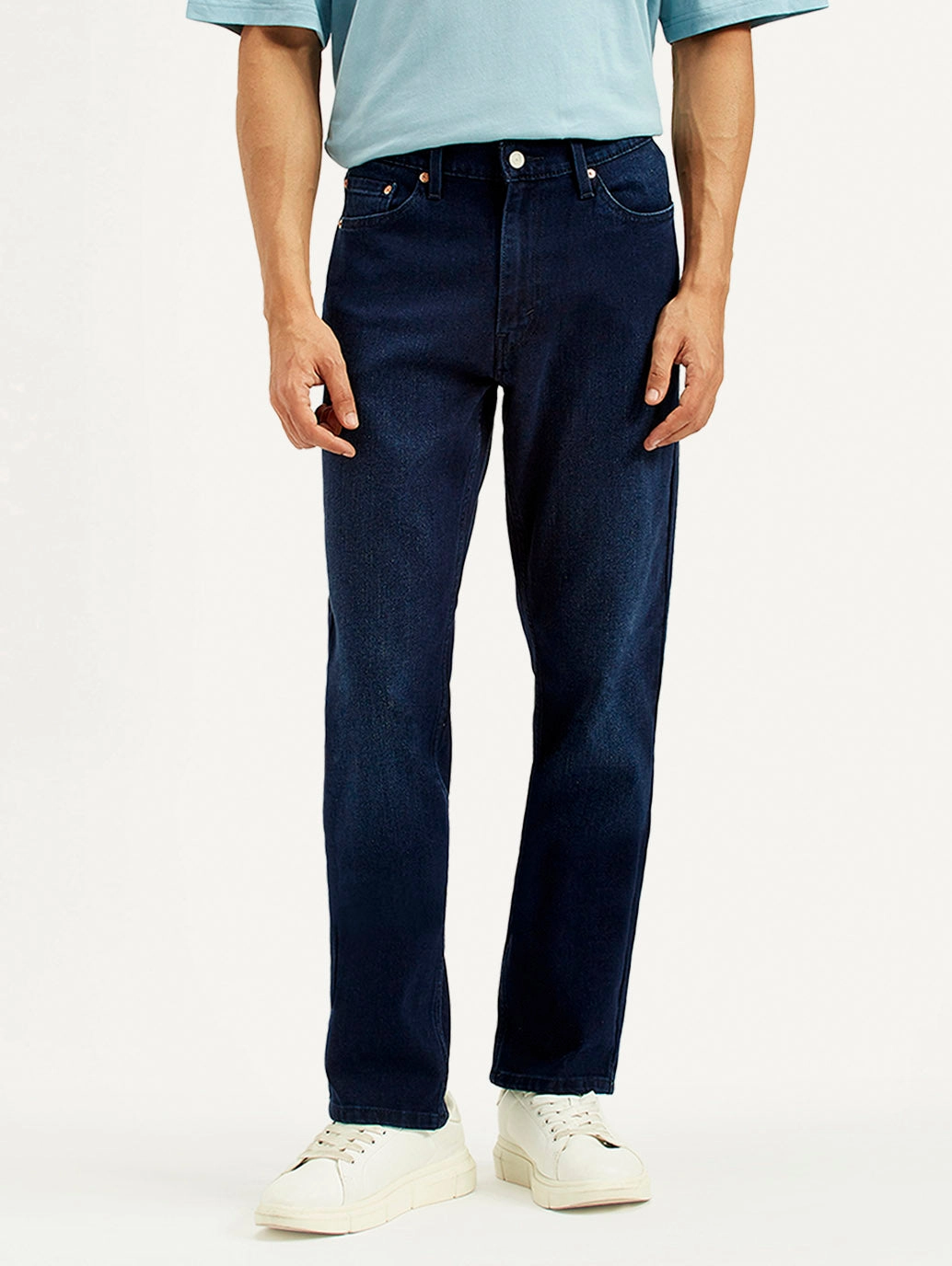 Light Touch Men's 541 Dark Blue Athletic Tapered Fit Mid Rise Jeans