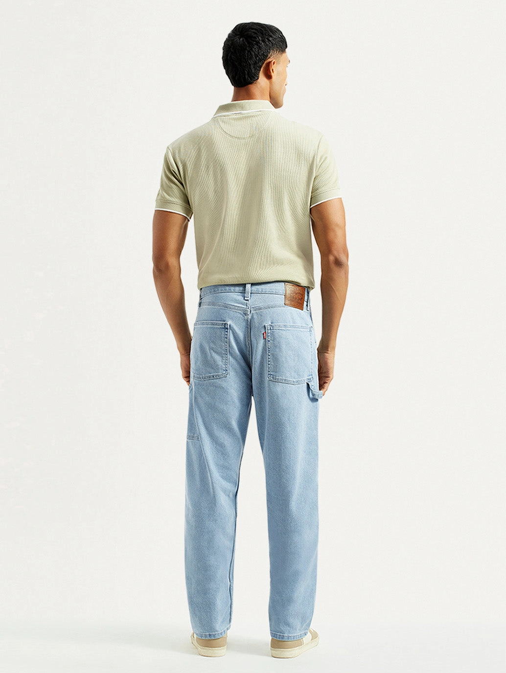 Durable piece Men's 568 Light Blue Loose Fit Mid Rise Carpenter Jeans