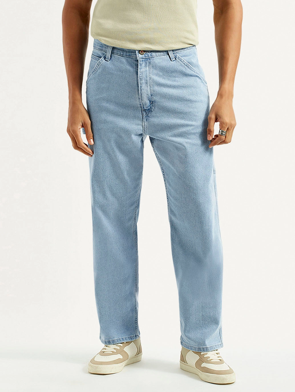 All Around Men's 568 Light Blue Loose Fit Mid Rise Carpenter Jeans