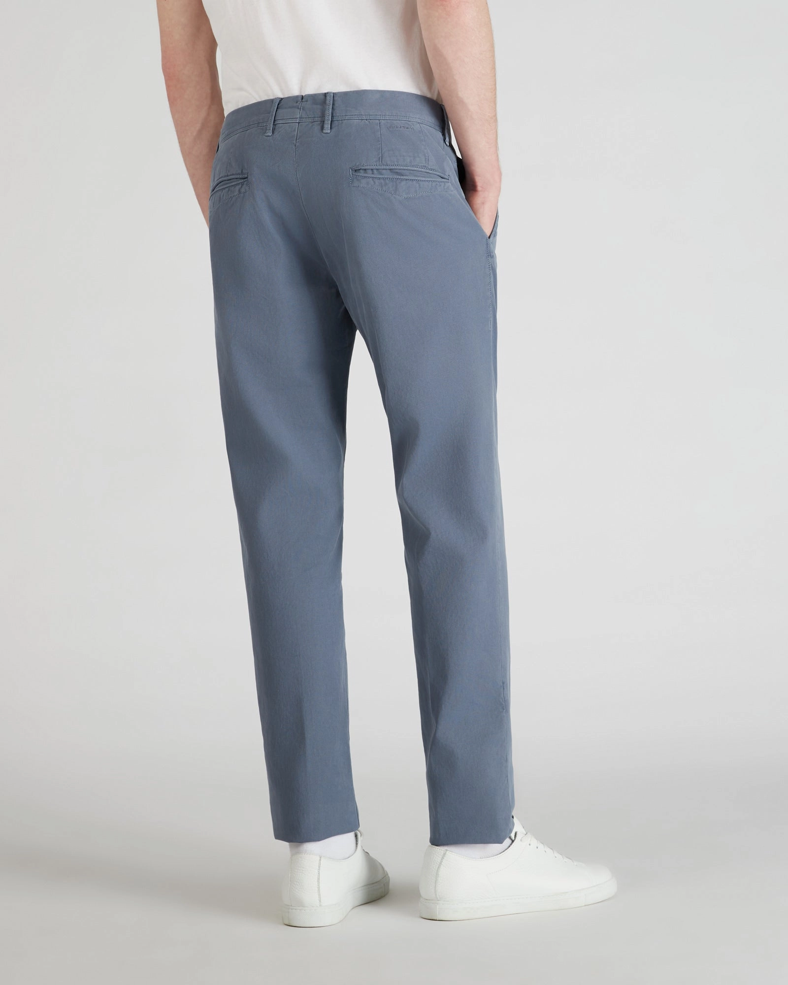 Slim-fit panama cotton trousers Structured fabric