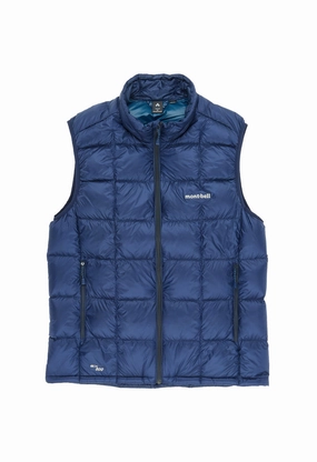 Flexible Knit Montbell Men's Superior Down Vest - Navy