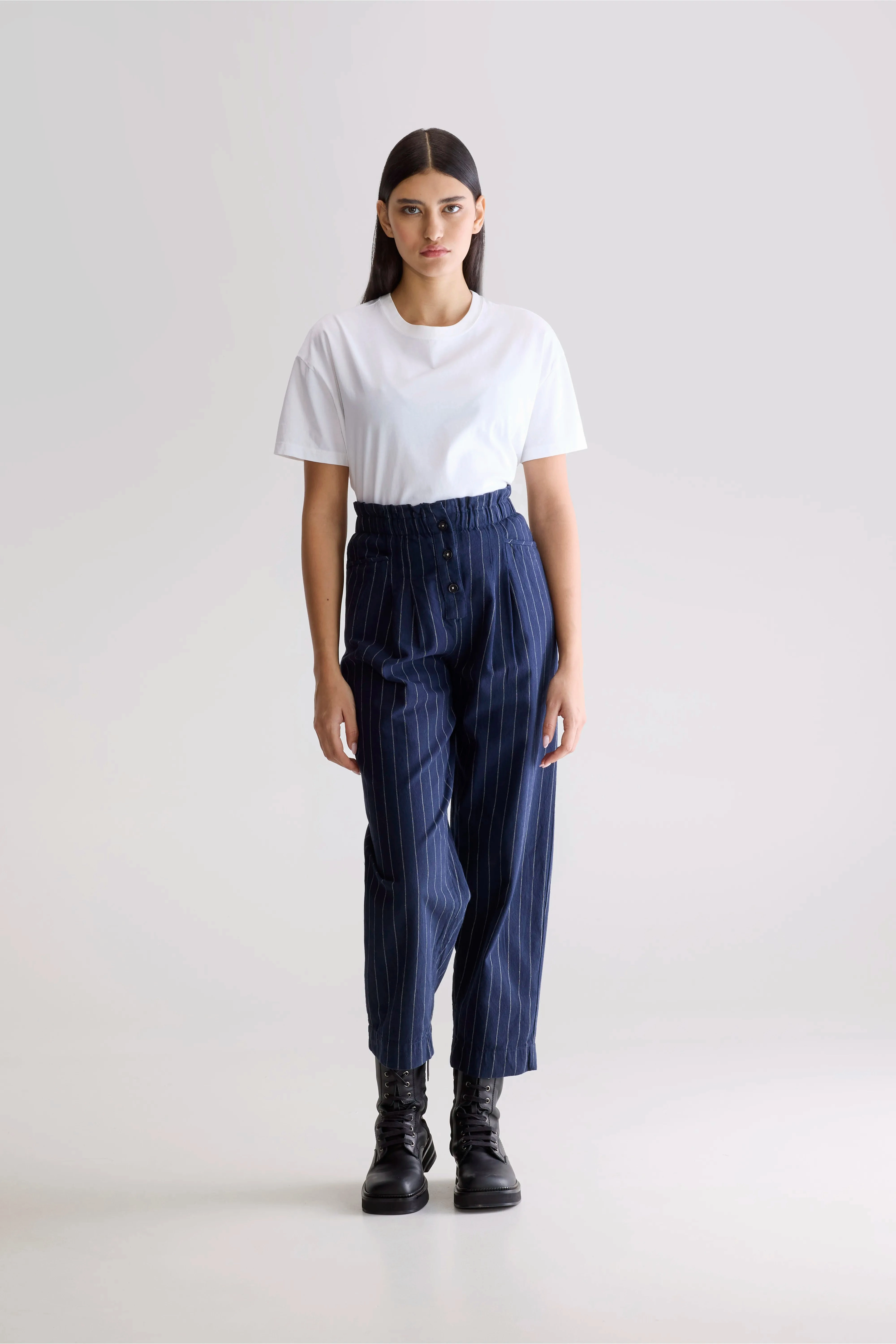 Lilo paperbag trousers (252 / W / STRIPE A) Ultra Soft Ventilated Mesh Lining
