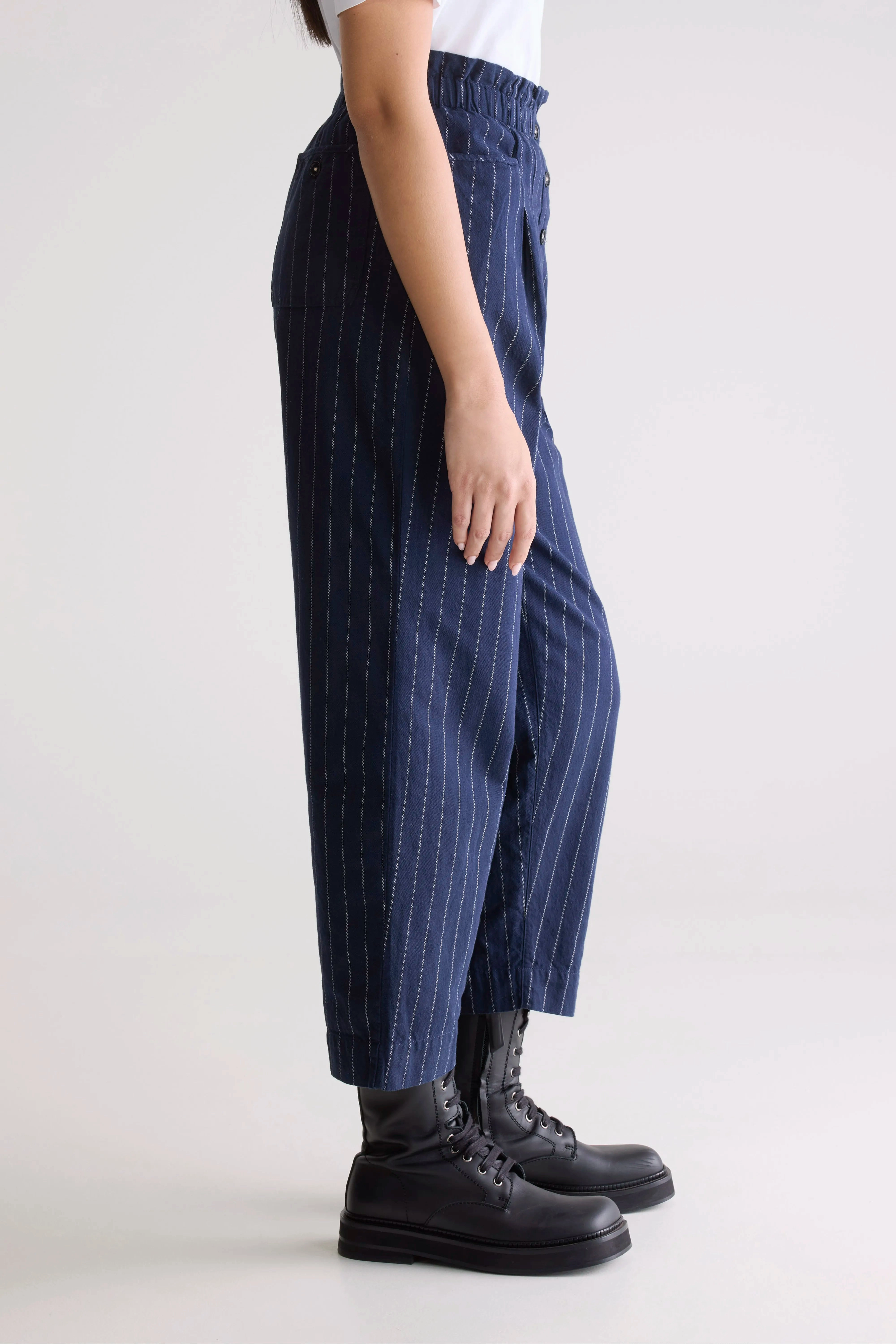 Lilo paperbag trousers (252 / W / STRIPE A) Moisture Wicking Fabric Smart Wear