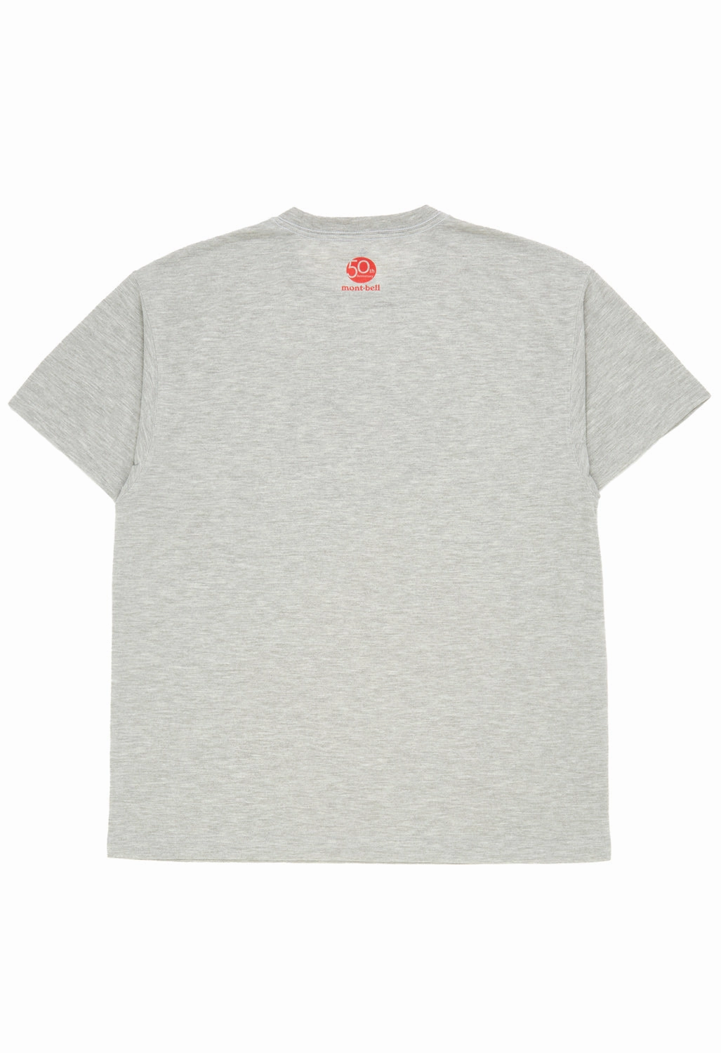 Montbell 50th Anniversary Men's Wickron Classic M Mark Short Sleeve T-Shirt - L. Gray Layered Wear Stretchable Collar Band