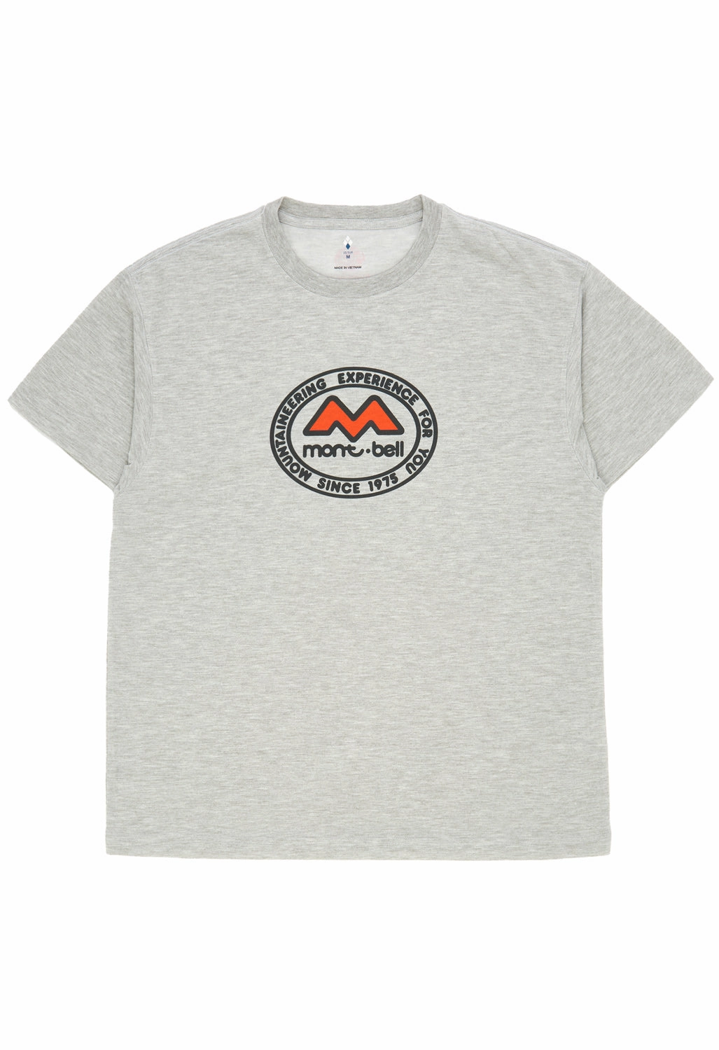 Layered Collar Chic Casual Wear Montbell 50th Anniversary Men's Wickron Classic M Mark Short Sleeve T-Shirt - L. Gray