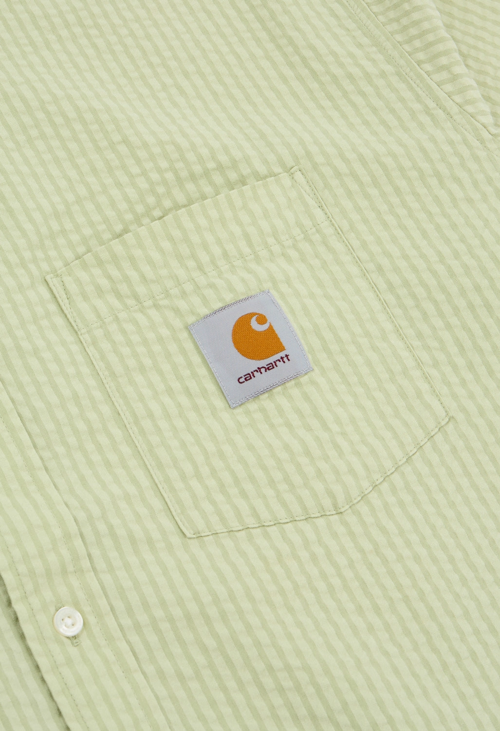 Fashion Statement Carhartt WIP Men's Short Sleeve Toland Shirt - Toland Stripe / Pale Olive