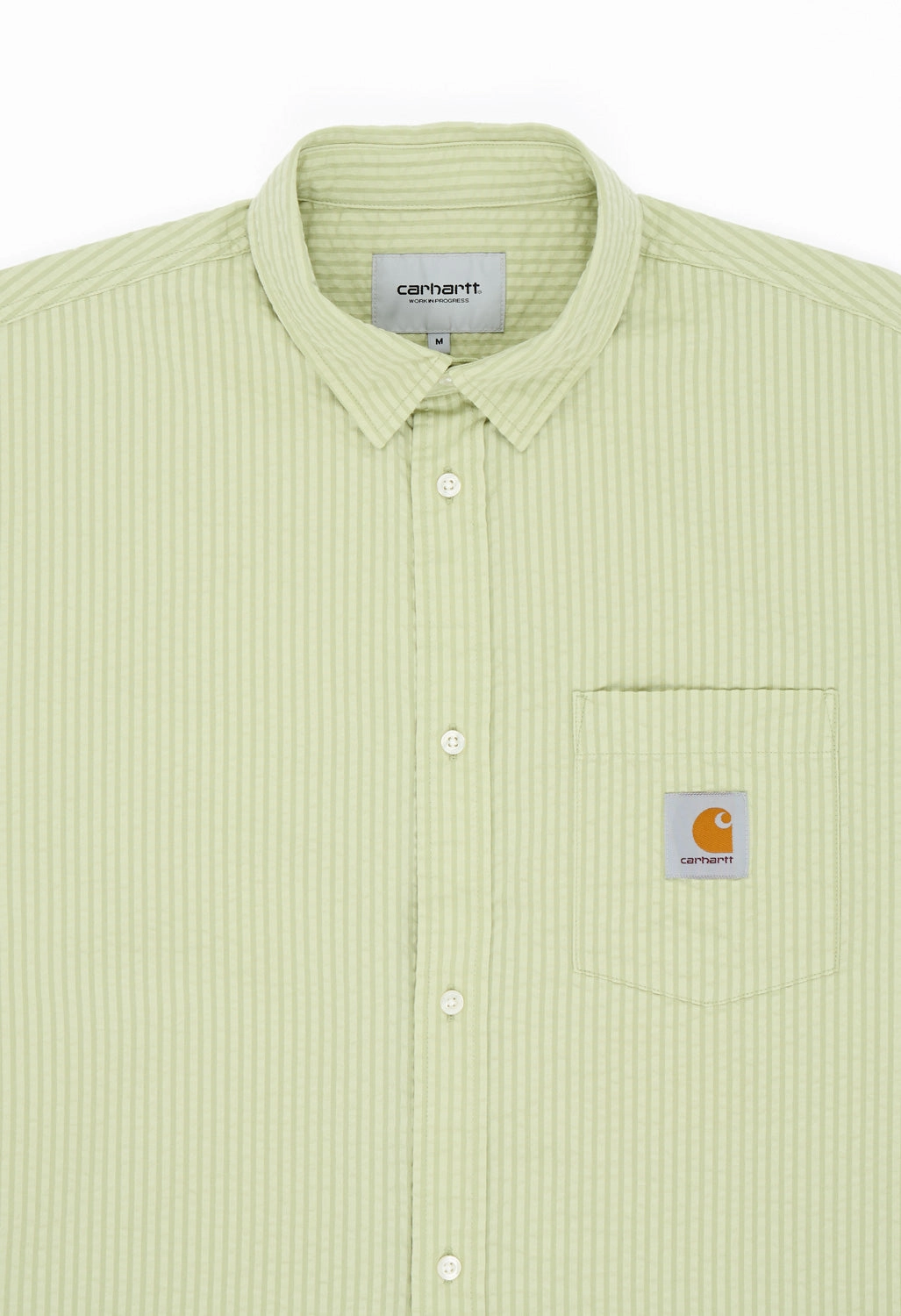 Carhartt WIP Men's Short Sleeve Toland Shirt - Toland Stripe / Pale Olive Cocktail Party