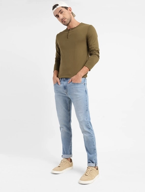 Non Restrictive Cut Streetwear Fan Family Style Men's 512 Blue Slim Tapered Fit Mid Rise Jeans