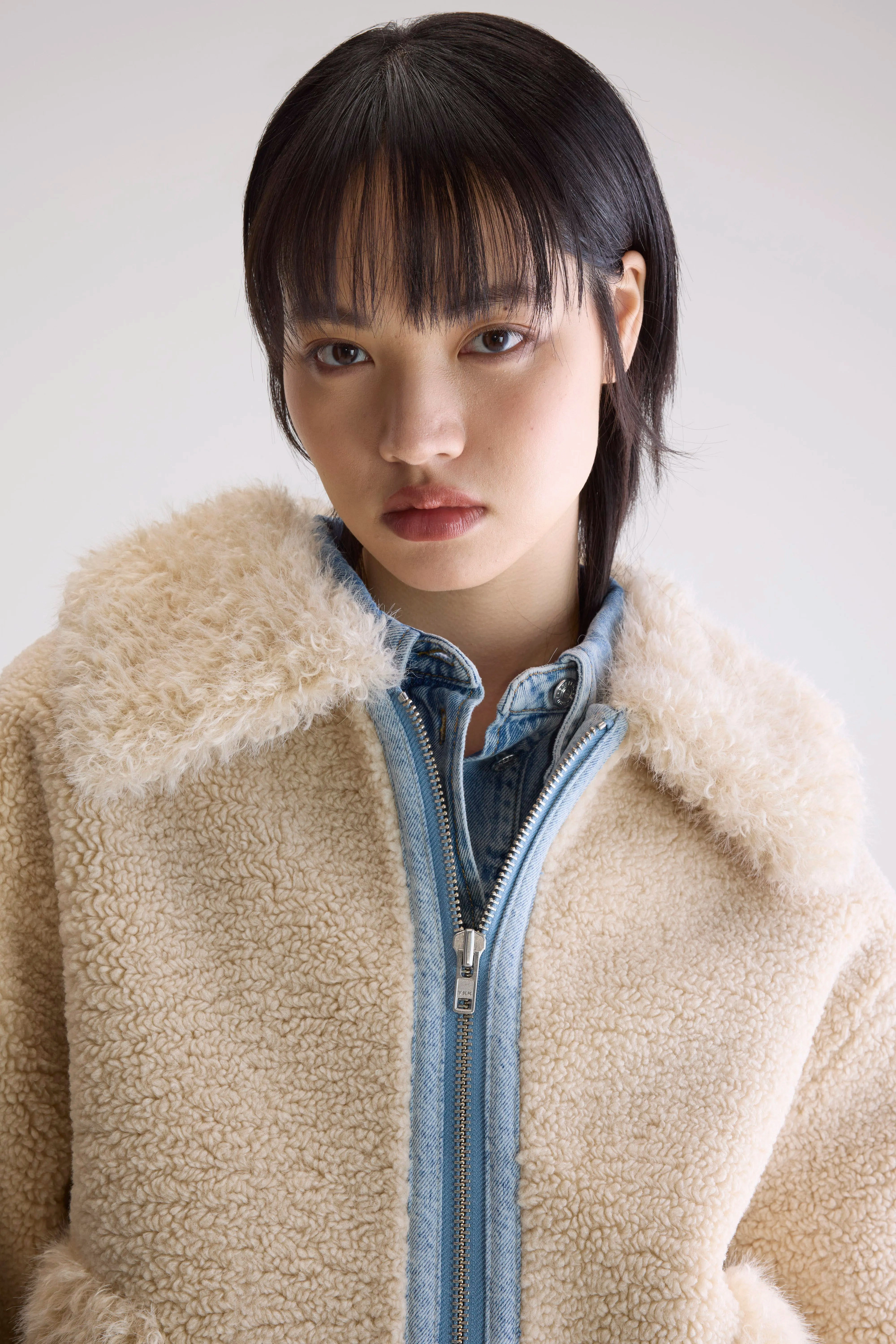 Jakarta faux fur and shearling jacket (252 / W / MINERAL) Non Irritating Seams