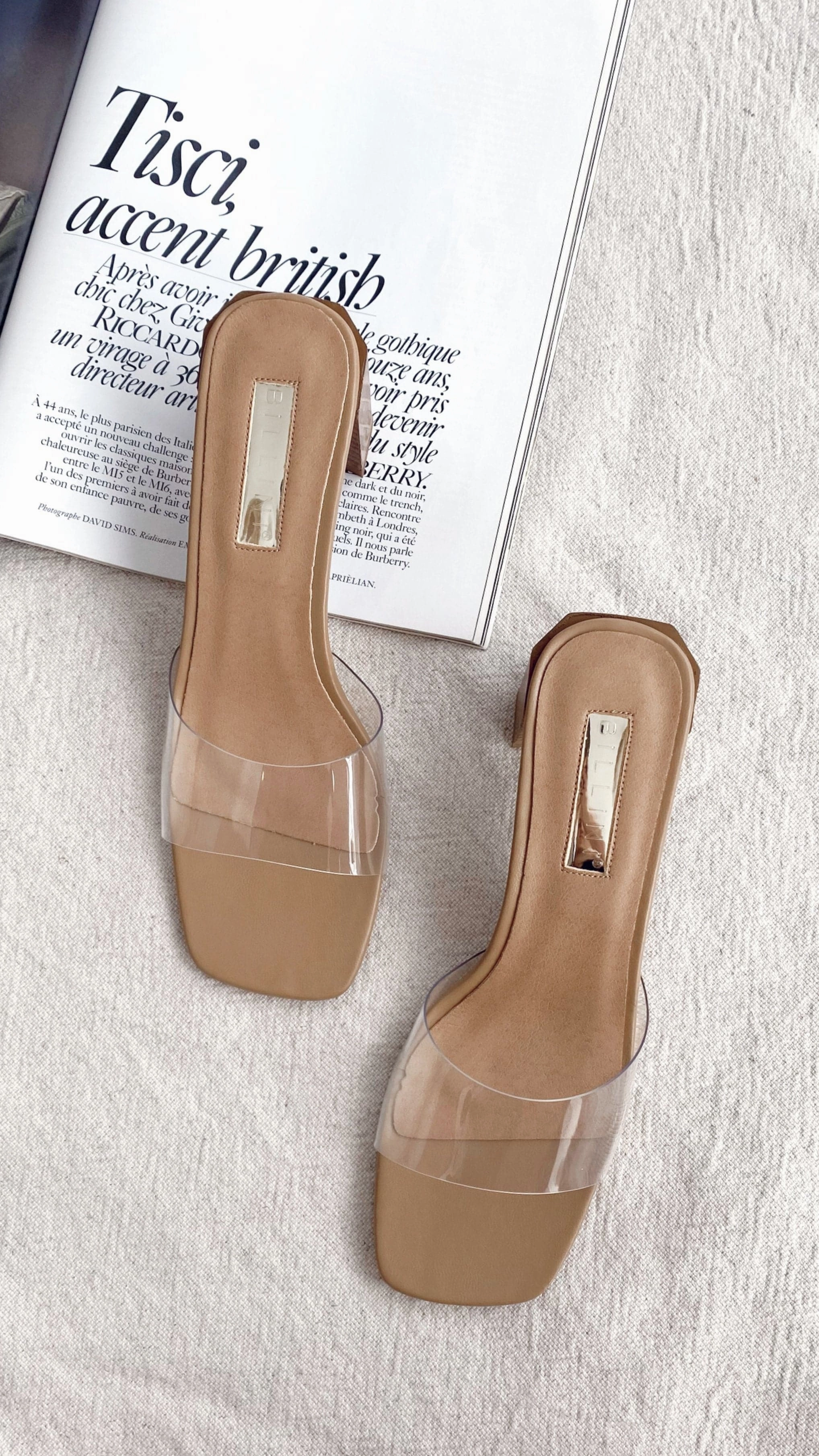 Lucy Heel - Clay/Clear Elegant Footwear
