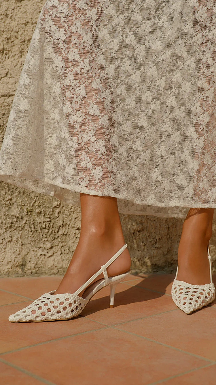 Lummi Heel - White Classy Heels
