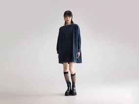 Travel Light Modern Finish Past corduroy dress (252 / W / BLACK BLUE)
