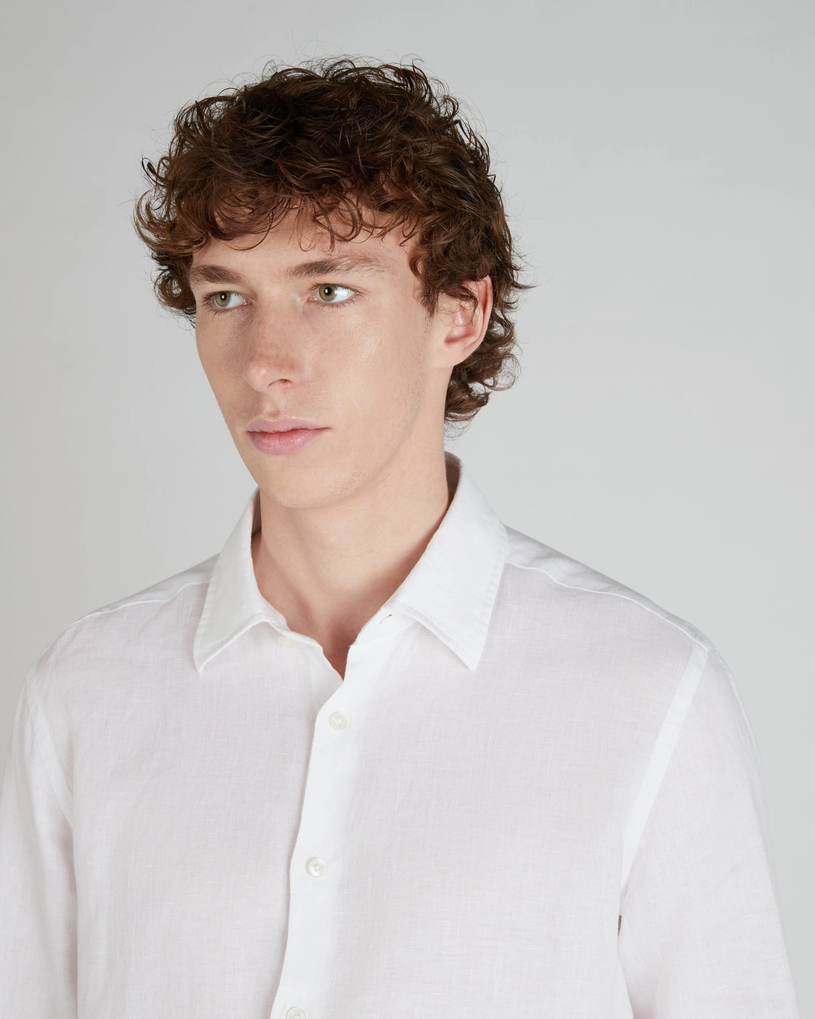 Regular-fit Linen Shirt Seamless Shoulder