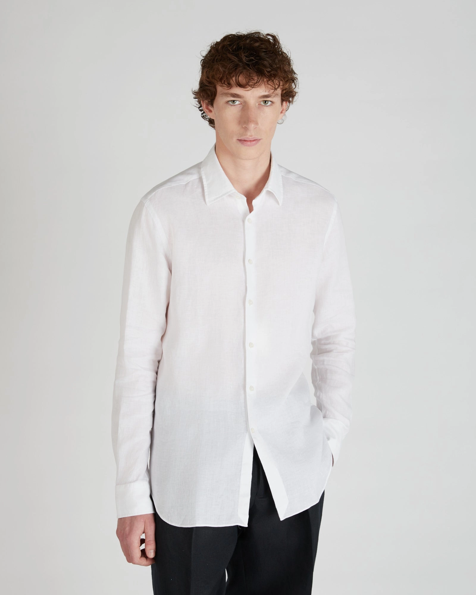 No Slip Shoulder Grip Work From Home Regular-fit Linen Shirt
