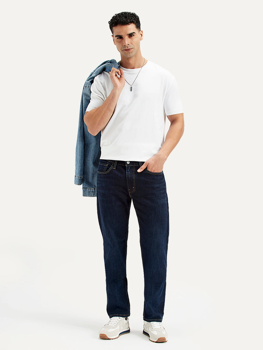 Men's 511 Navy Blue Slim Fit Mid Rise Jeans Modern Minimalist Rainy Day Urban Explorer Trend Setter
