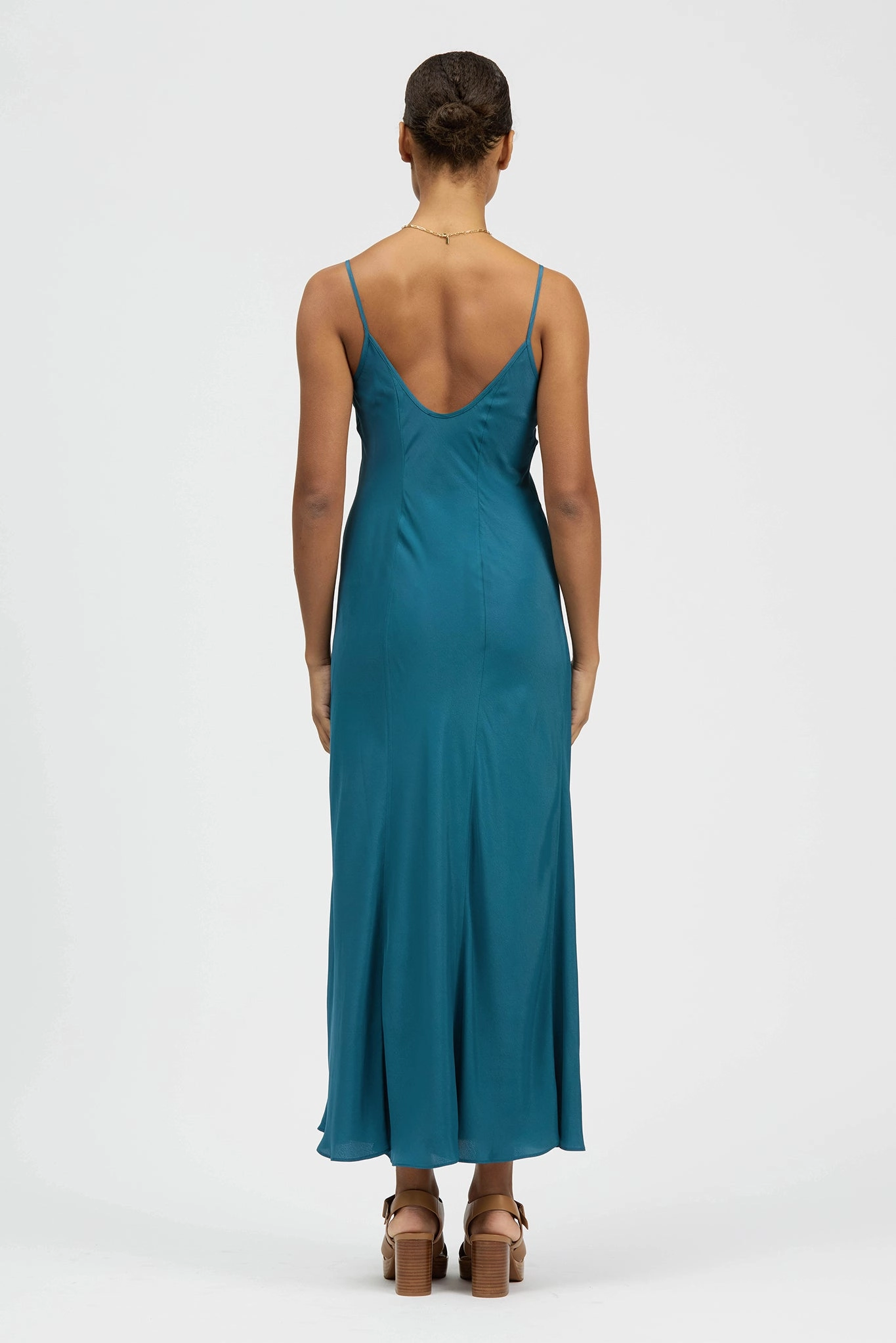 Luz Bias Dress Petrol Stylish Cut All-Occasion Look
