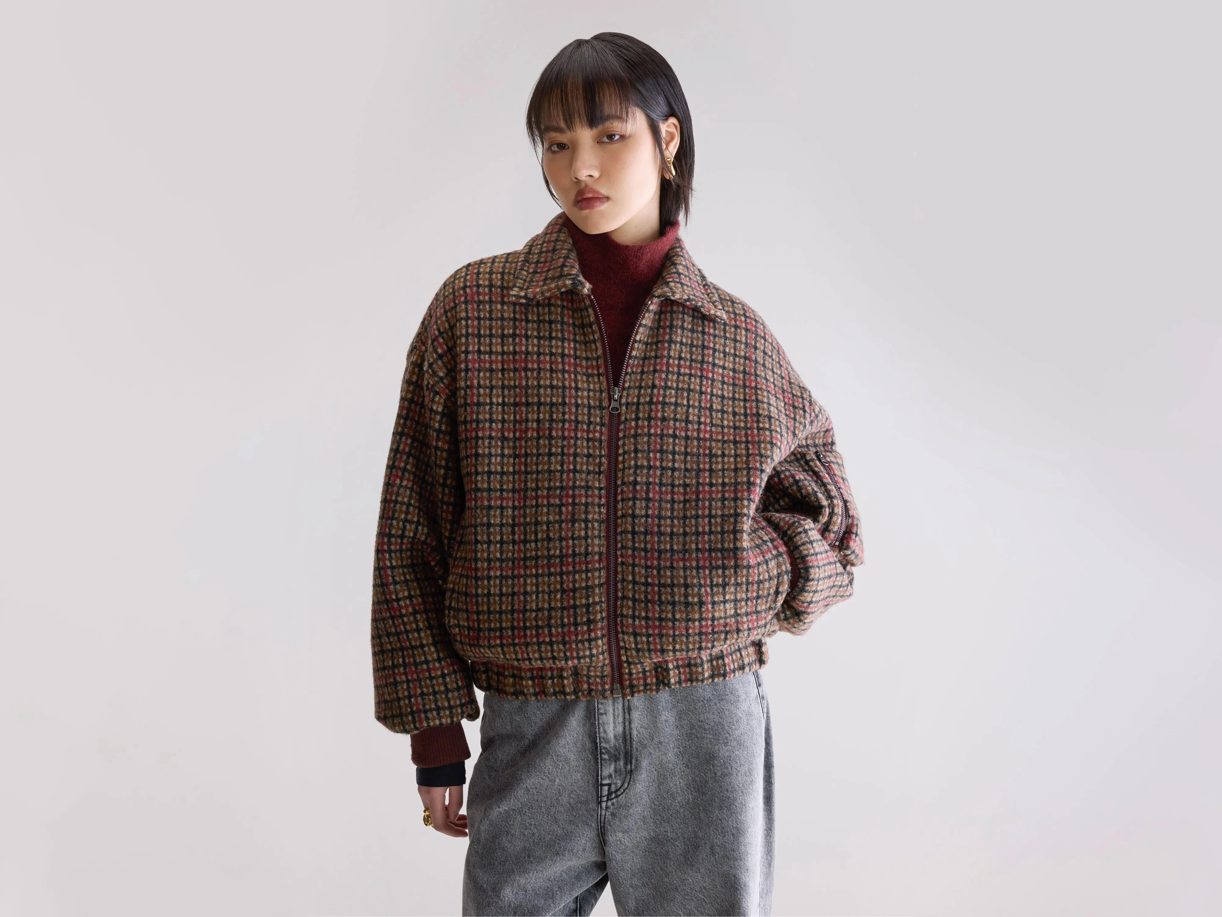 Asher Bomber-style Jacket (252 / W / COMBO A) Clean Lines Stitched Look