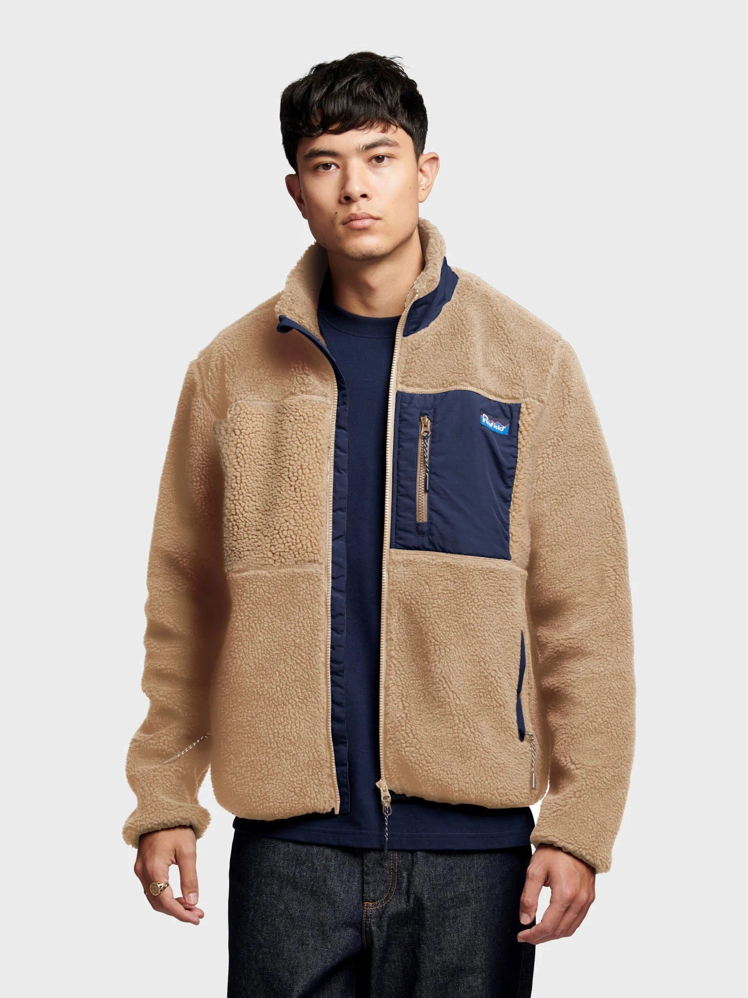 Mattawa Fleece Jacket in Chinchilla Lightweight Comfort Layering Compatible Cut