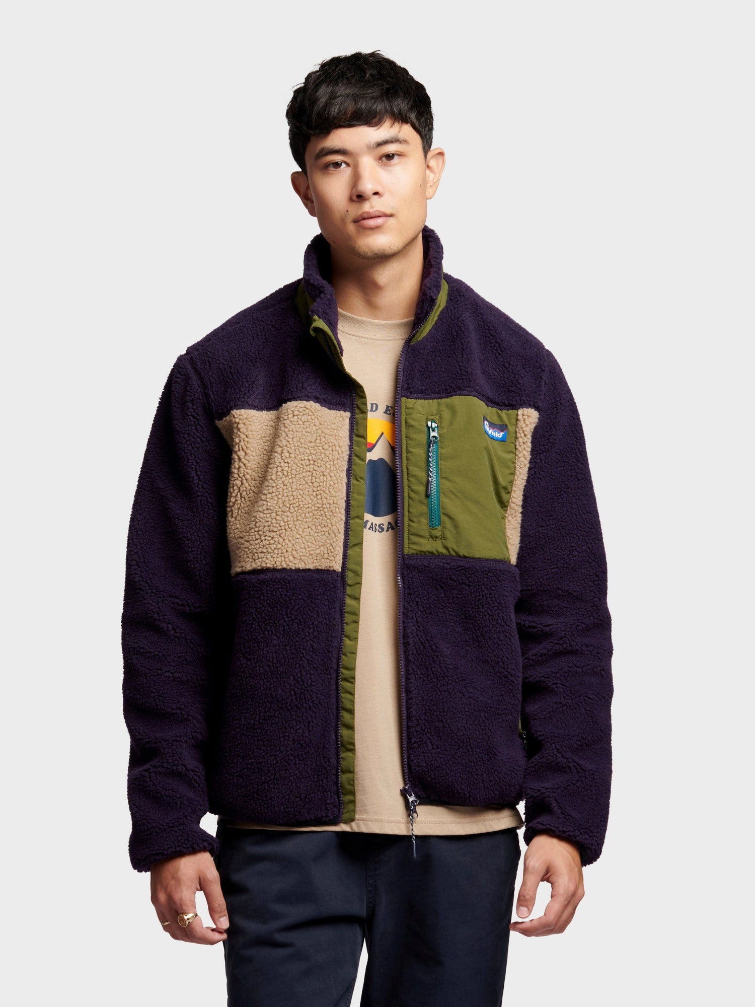 Easy Clean Material ReinforcedElasticHem Mattawa Fleece Jacket in Nightshade
