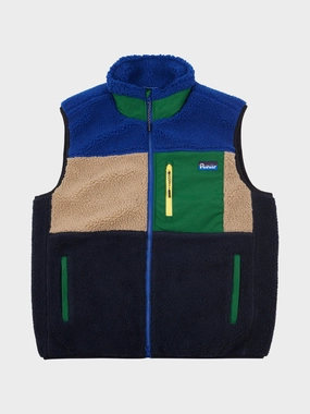Micro Perforated Panels Flexible Hem Adjustment Mattawa Fleece Vest in Sodalite Blue